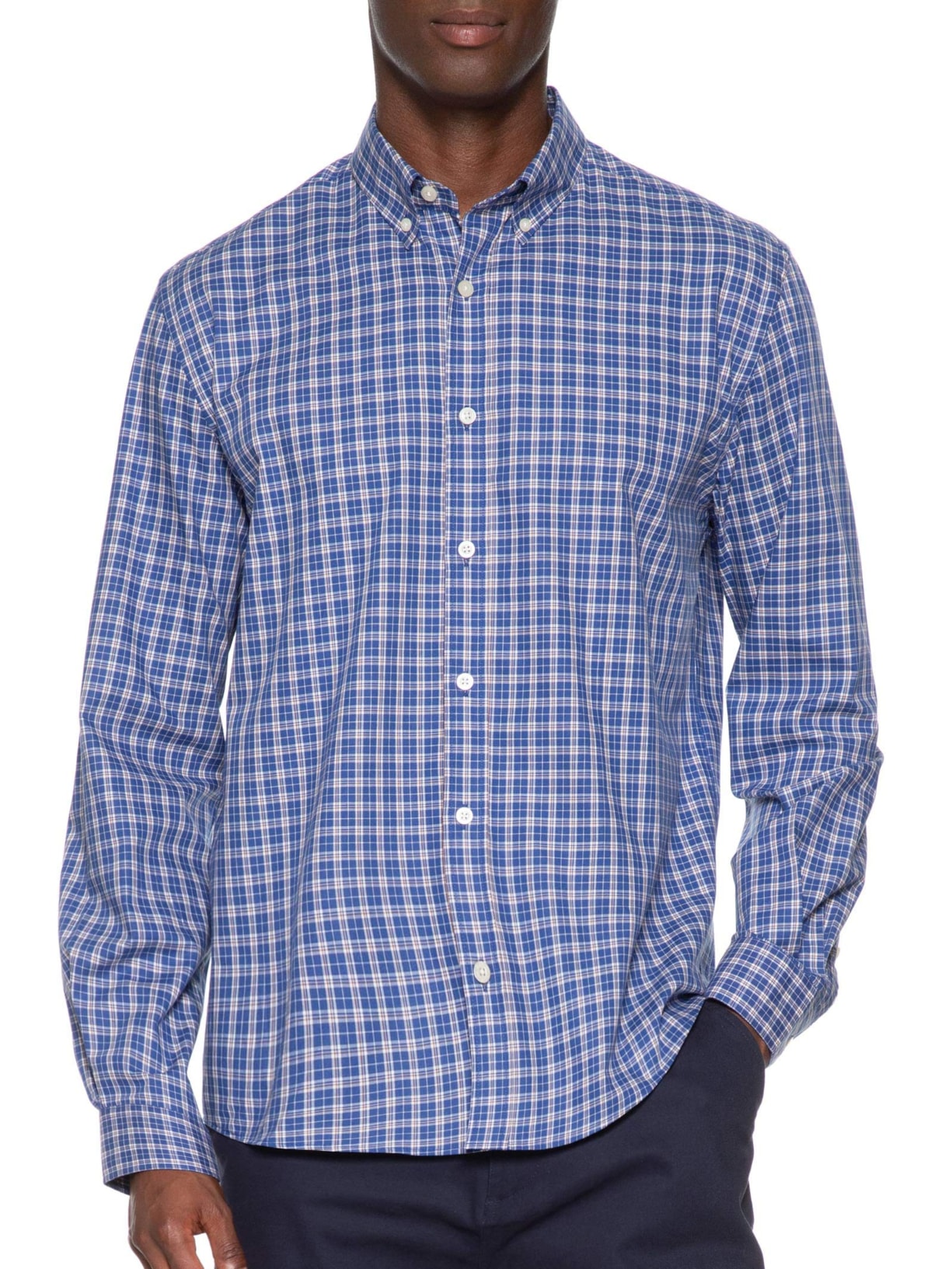 Camisa Masculina Tricoline Tricolor Azul Zapalla