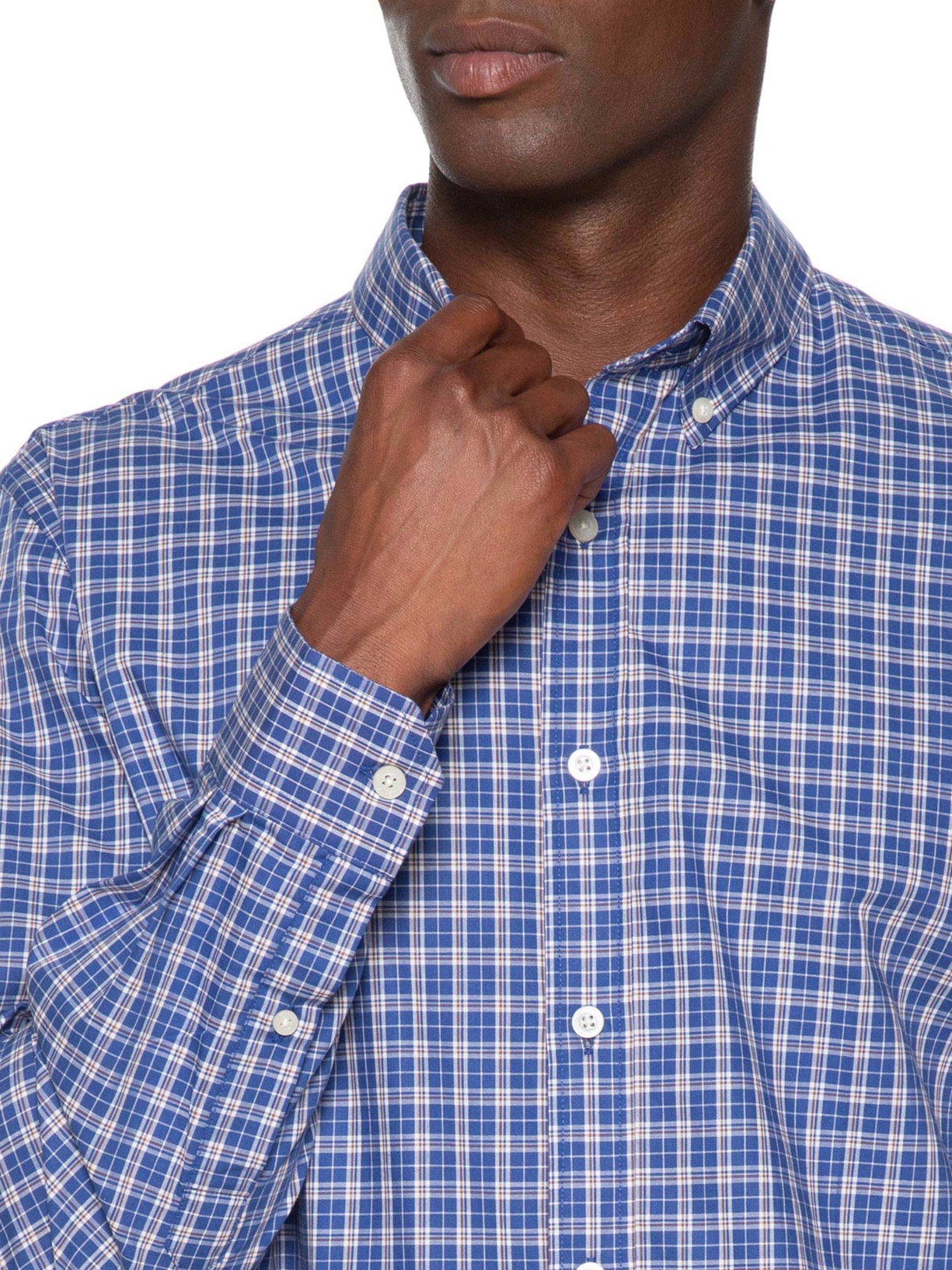 Camisa Masculina Tricoline Tricolor Azul Zapalla