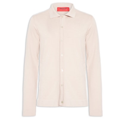 Camisa Masculina Tricot Manga Longa - Bege