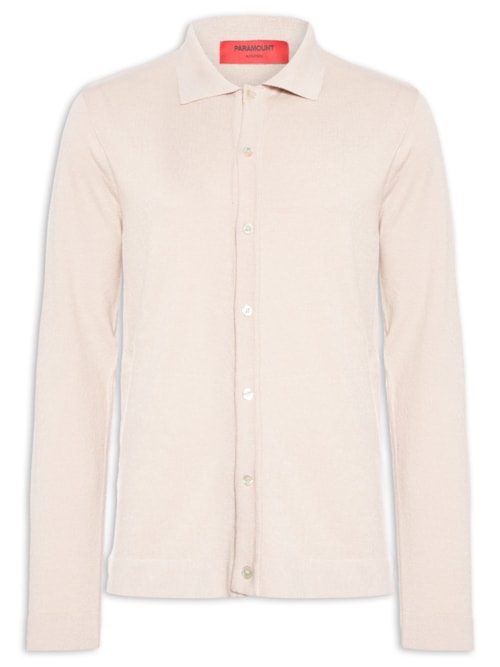 Camisa Masculina Tricot Manga Longa - Bege