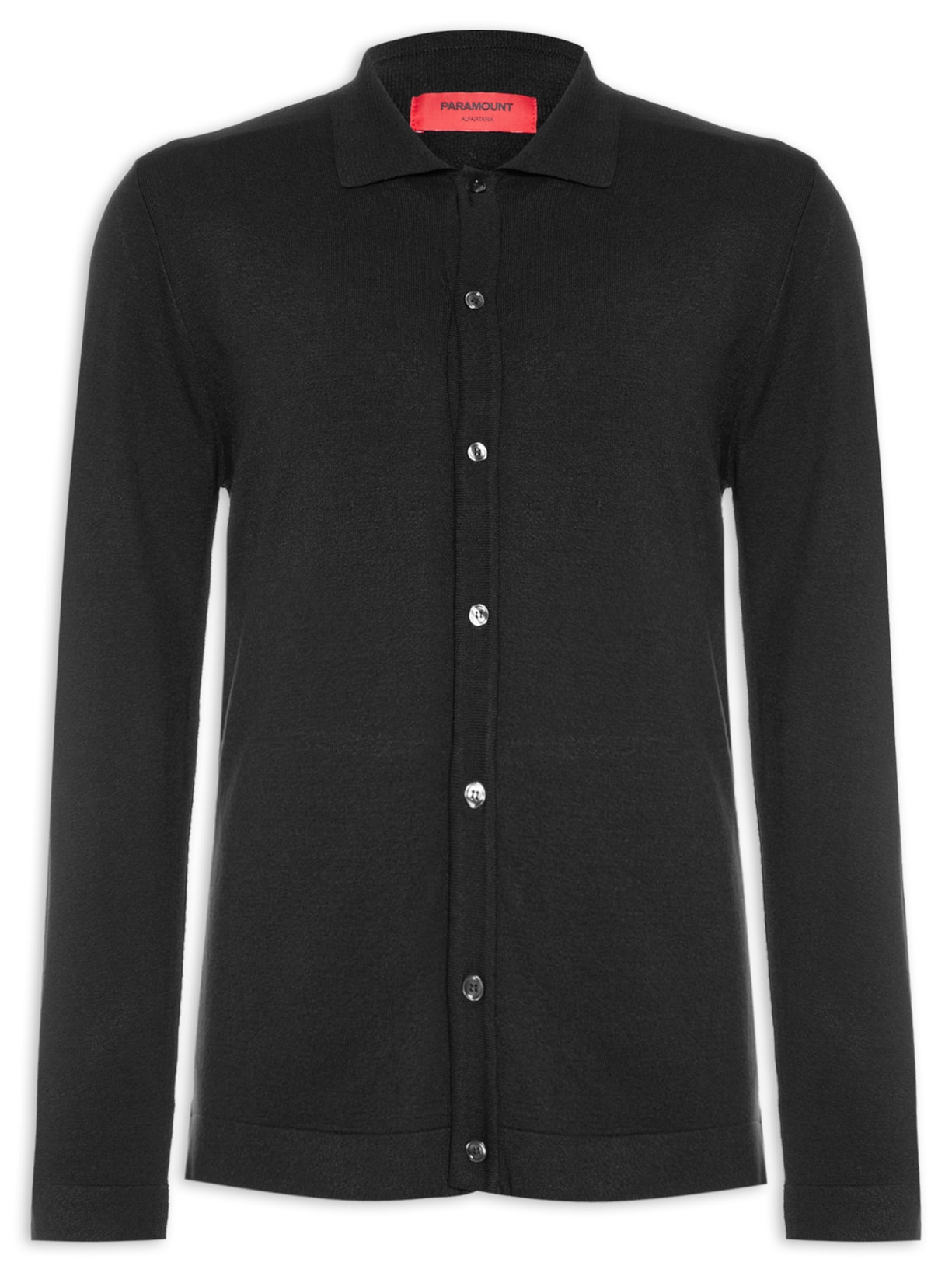 Camisa Masculina Tricot Manga Longa Preto Paramount Alfaiataria