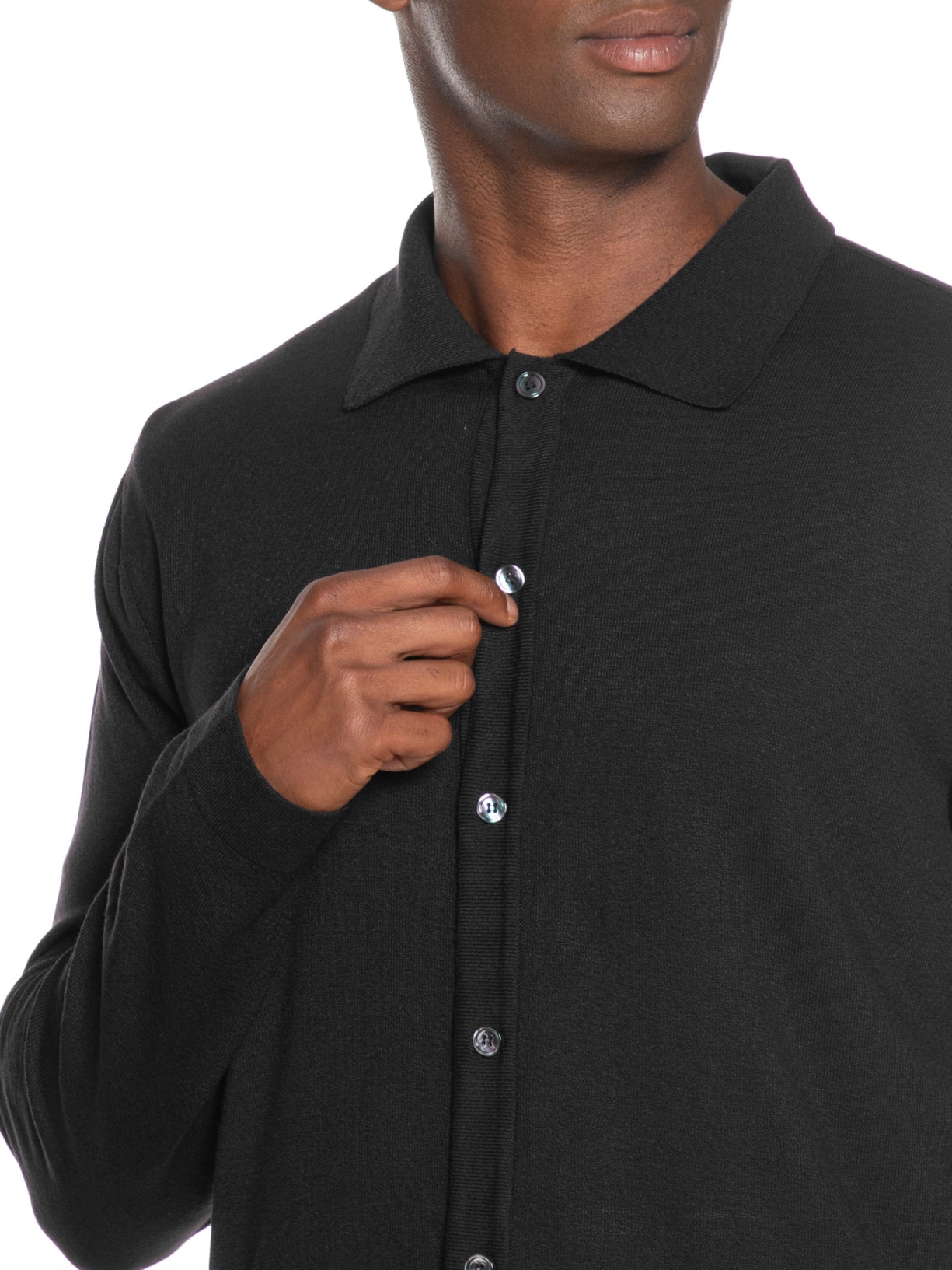 Camisa Masculina Tricot Manga Longa Preto Paramount Alfaiataria