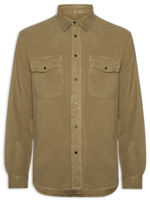 Camisa Masculina Used Utility - Marrom