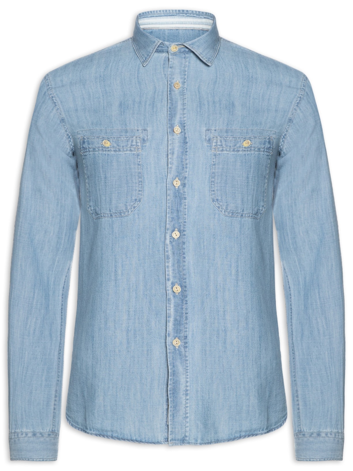 Camisa Masculina Utilitária Denim - Azul