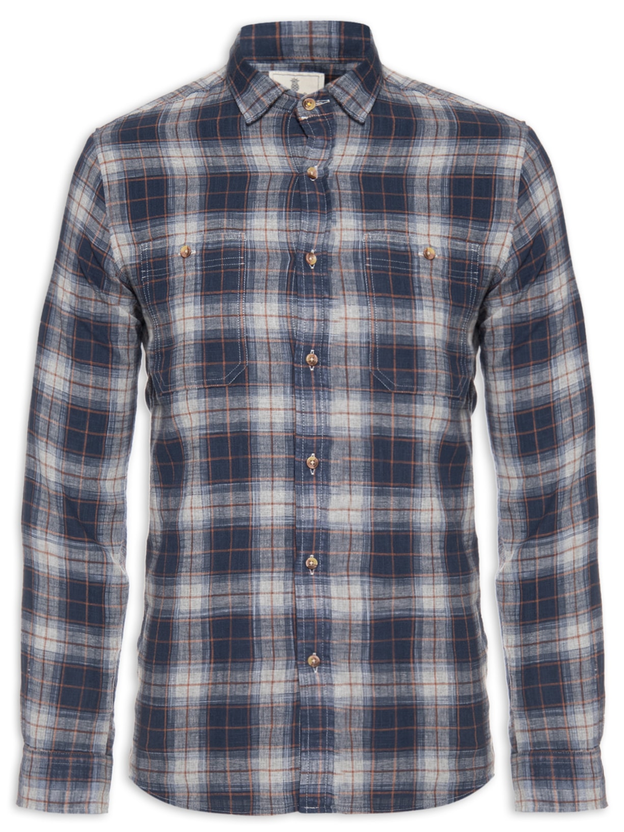 Camisa Masculina Utilitária Hamê Cambridge - Azul