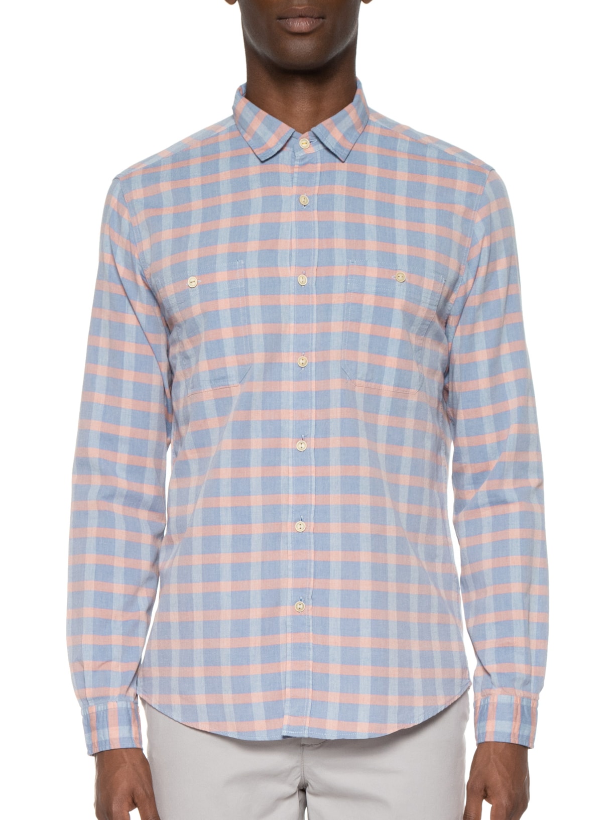 Camisa Masculina Utilitária Londres Azul Pineapple