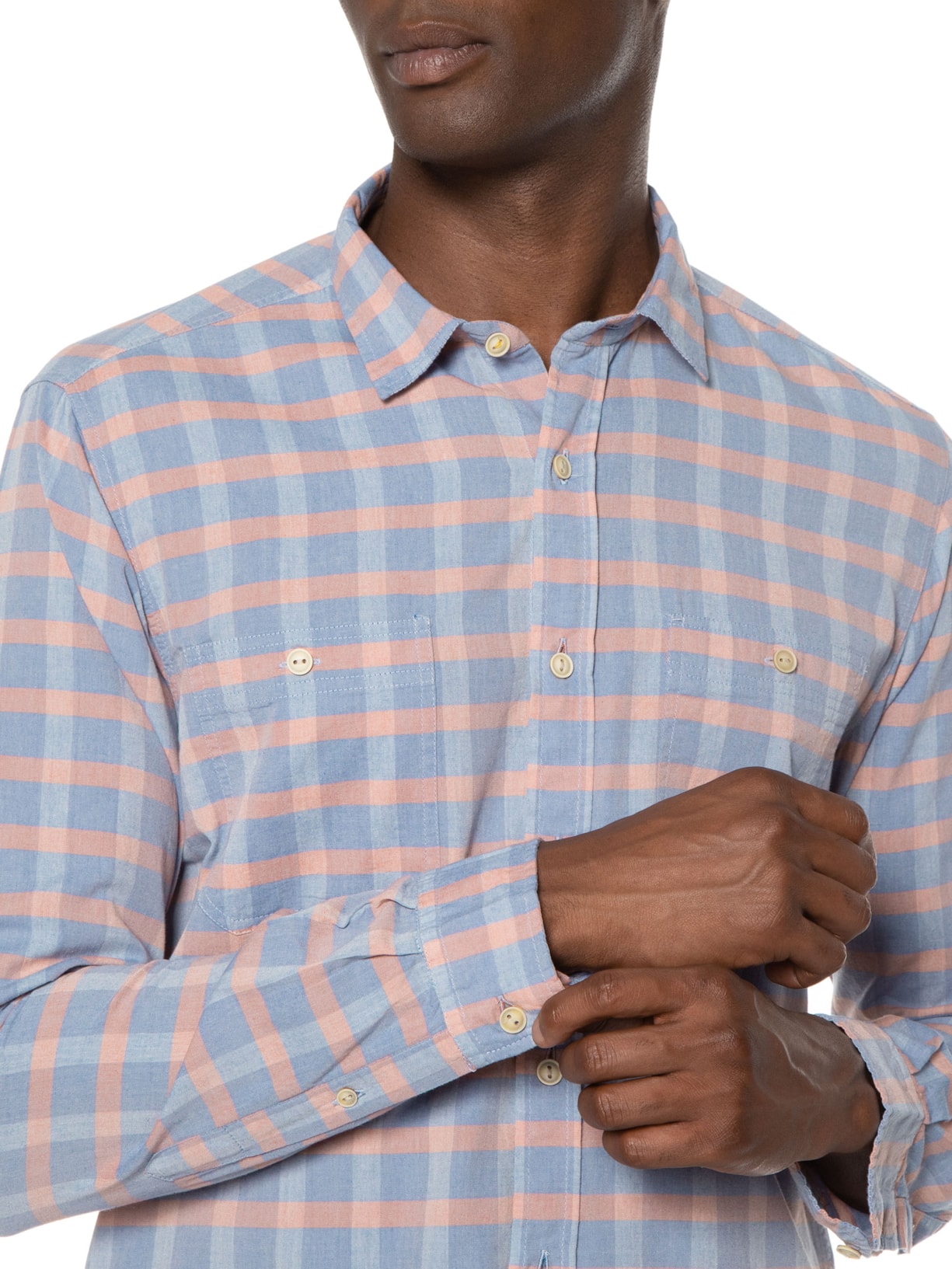 Camisa Masculina Utilitária Londres Azul Pineapple