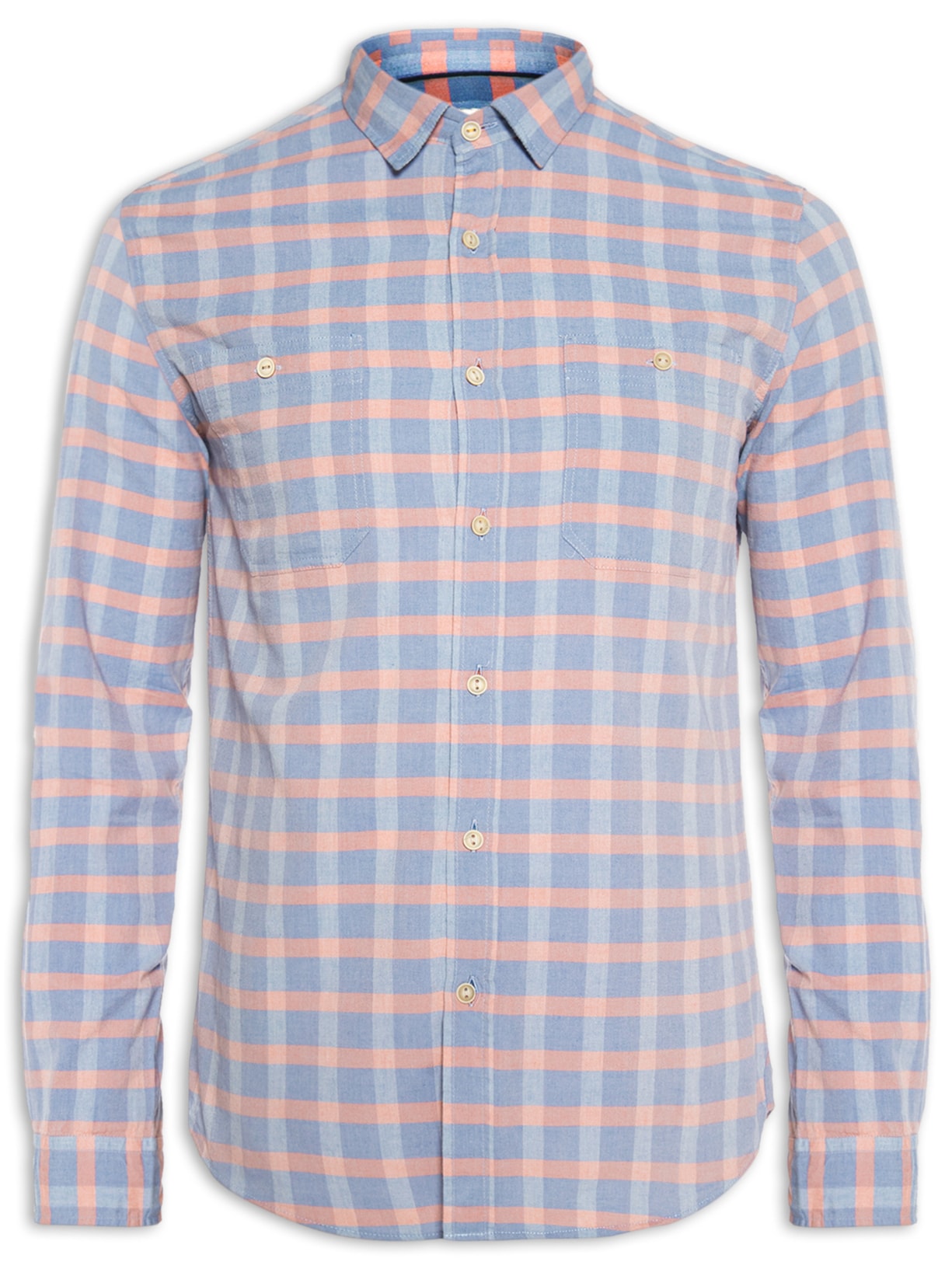 Camisa Masculina Utilitária Londres Azul Pineapple