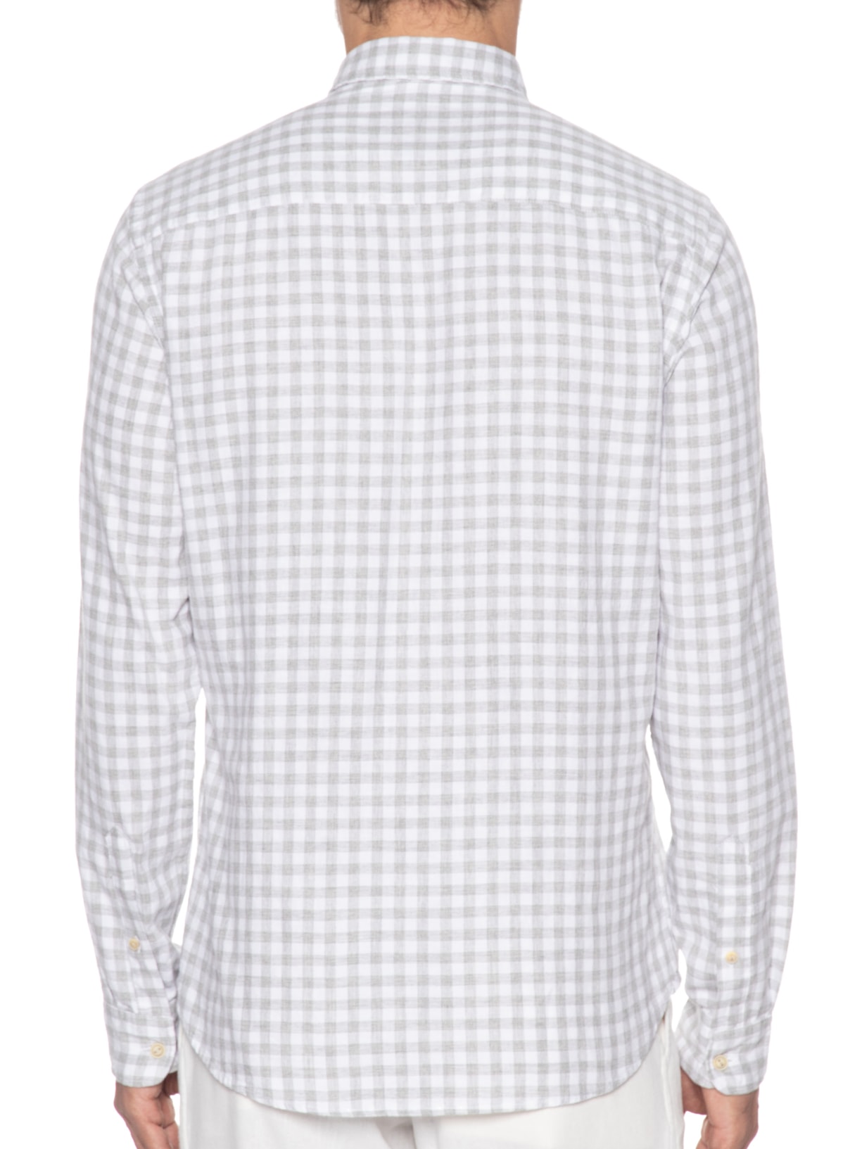 Camisa Masculina Utilitária Vichy Mescla Cinza Pineapple