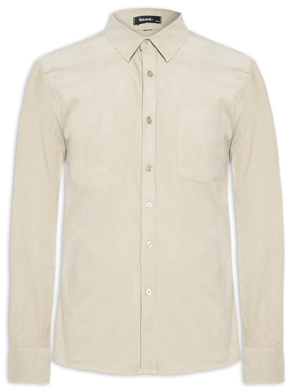 Camisa Masculina Veludo Manga Longa - Bege