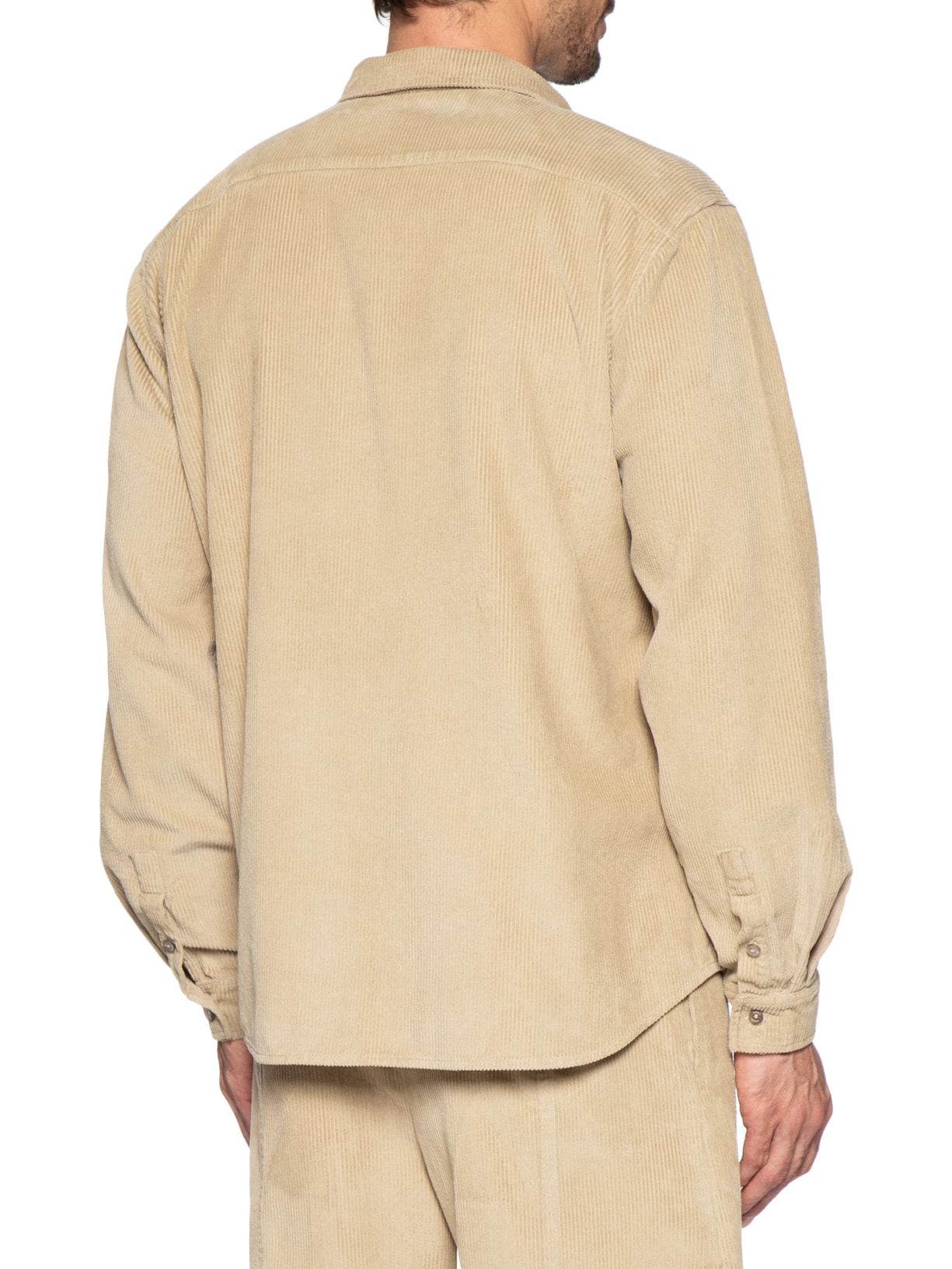 Camisa Masculina Veludo Manga Longa Bege Handred