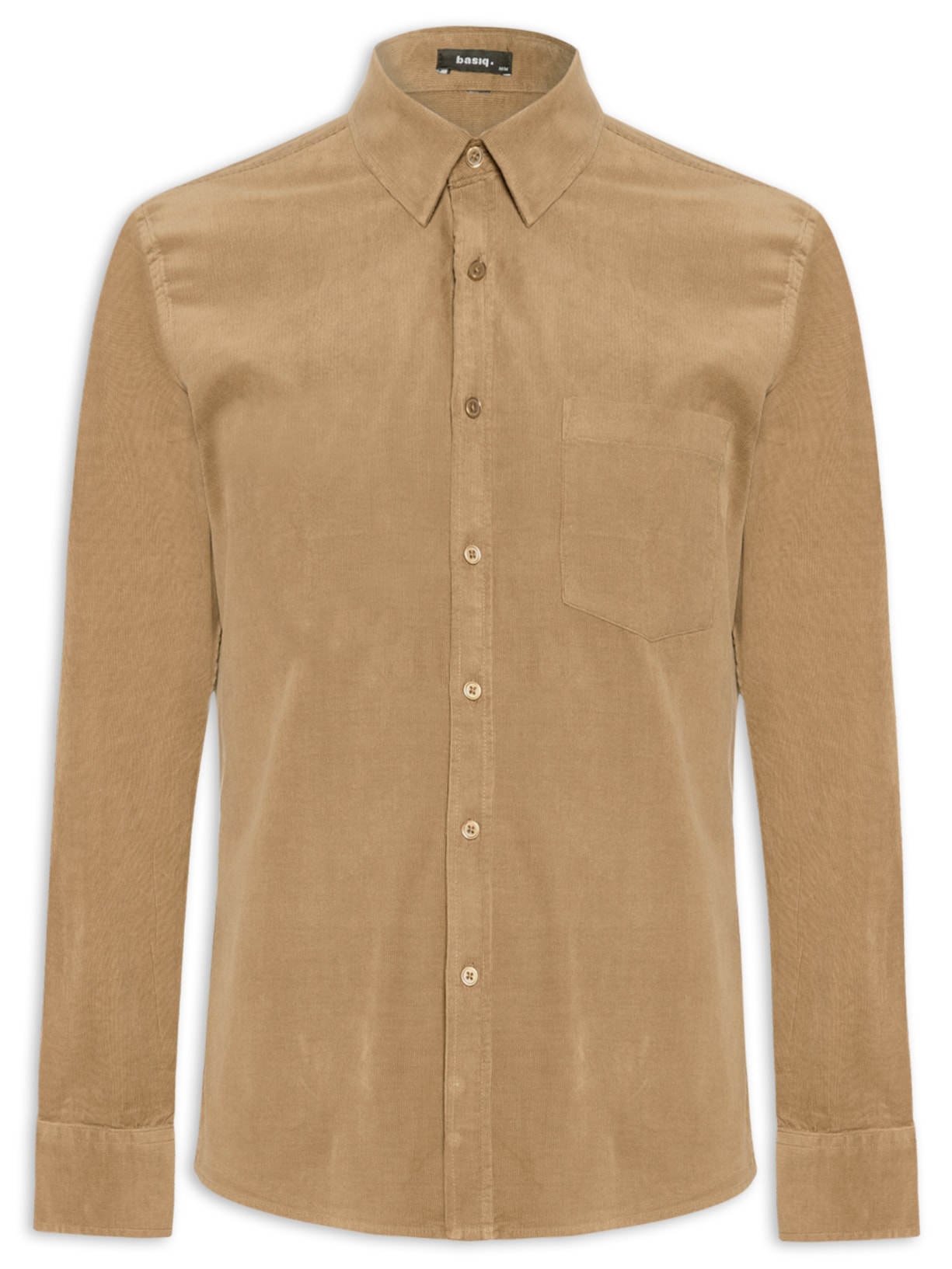 Camisa Masculina Veludo Manga Longa - Marrom