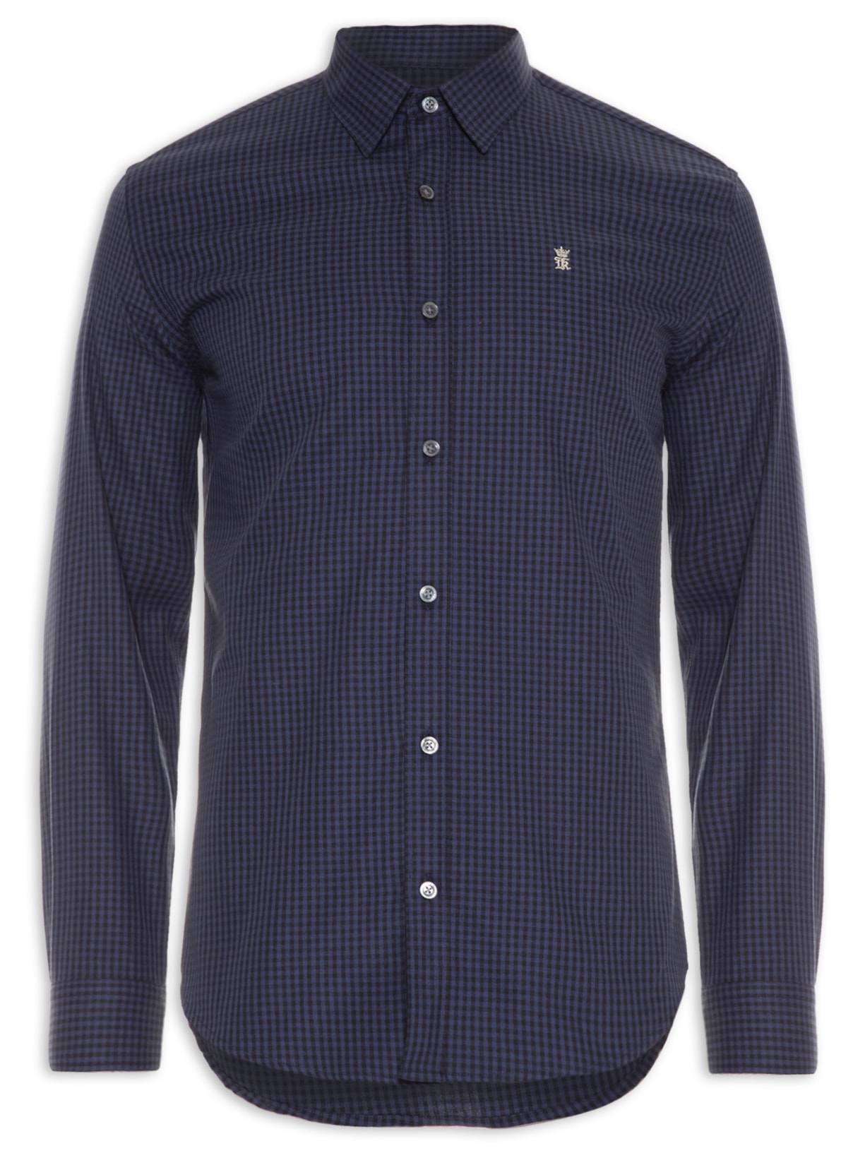 Camisa Masculina Vichy Dark - Azul