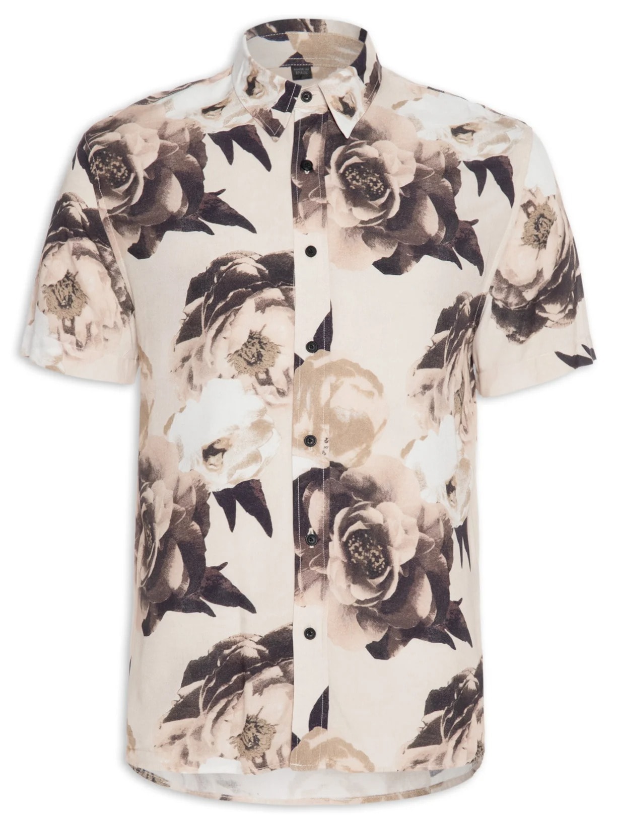 Camisa Masculina Vintage Rose Bege John John