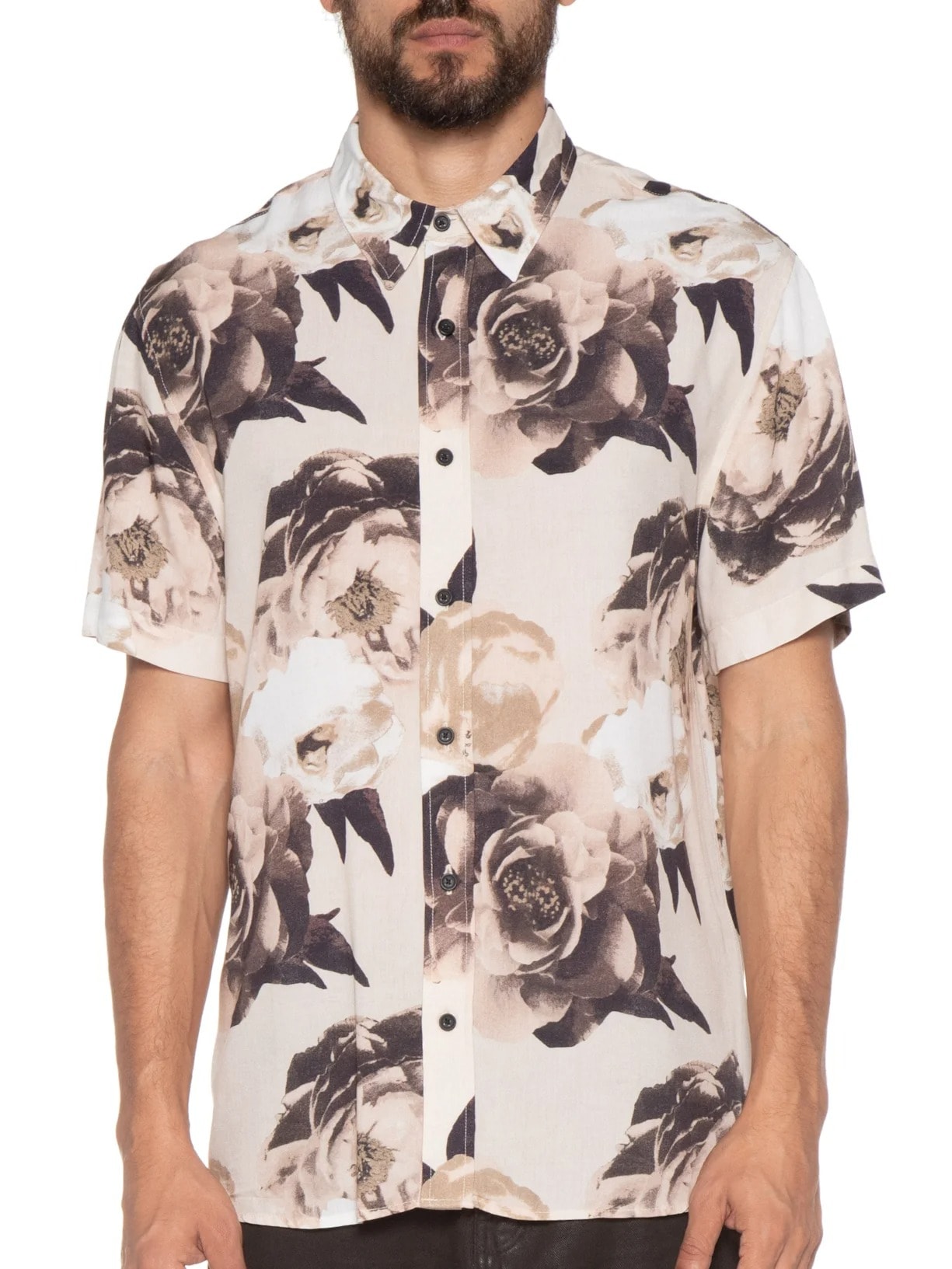 Camisa Masculina Vintage Rose Bege John John