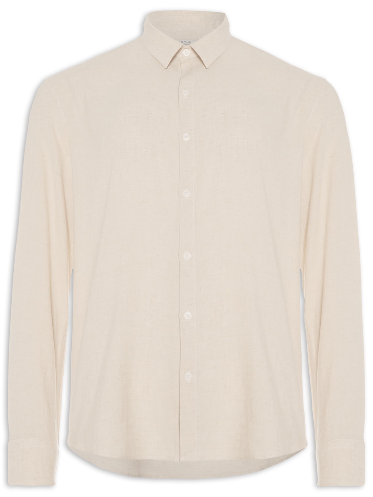 Camisa Masculina Viscolinho Lisa - Bege