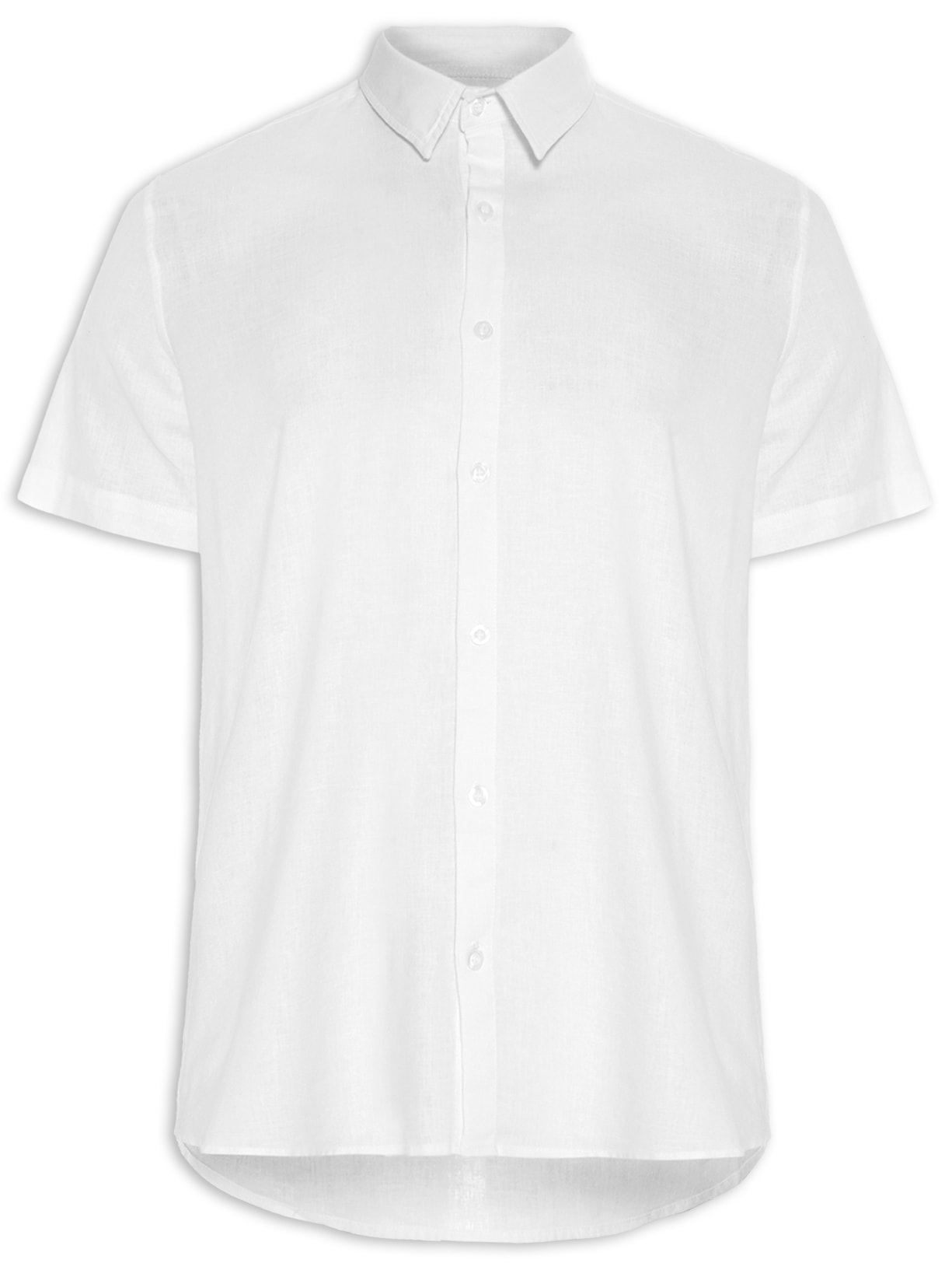Camisa Masculina Viscolinho Manga Curta - Branco