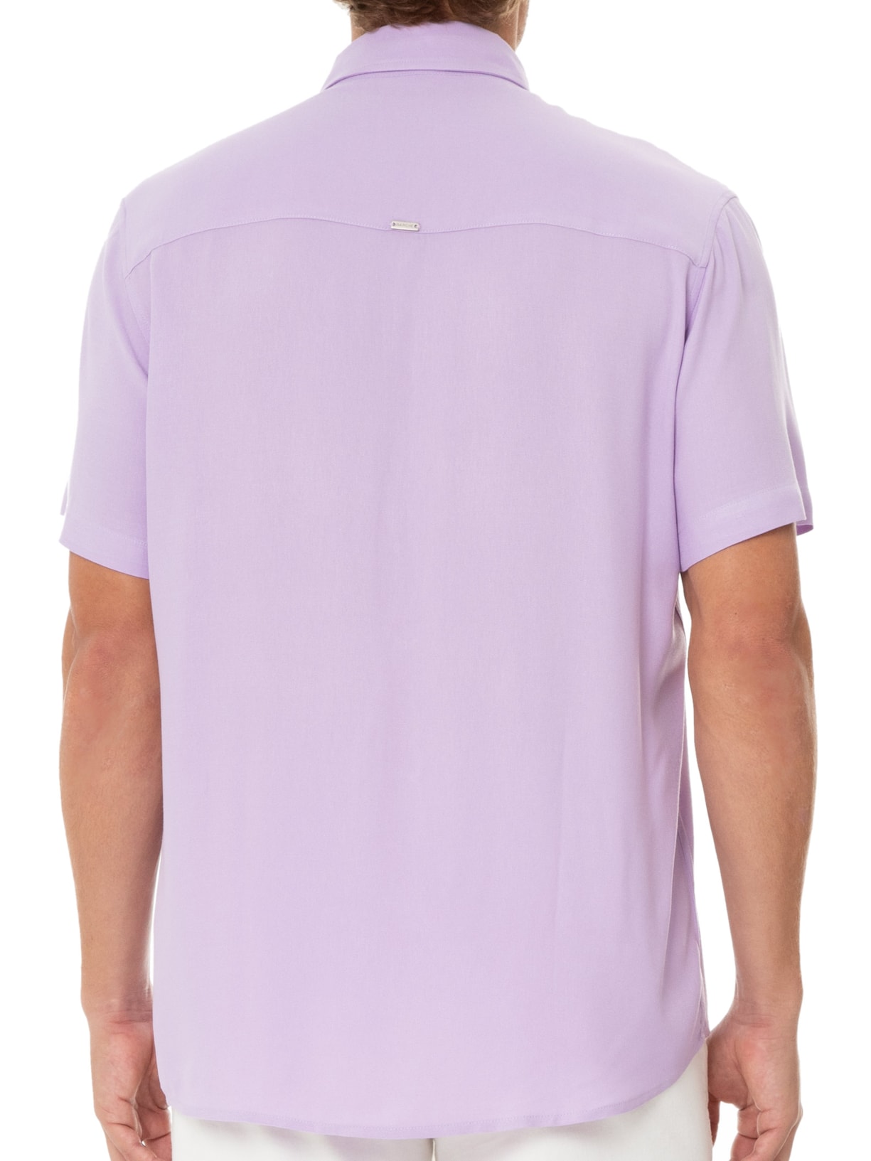 Camisa Masculina Viscose Lisa Manga Curta Roxo Barche