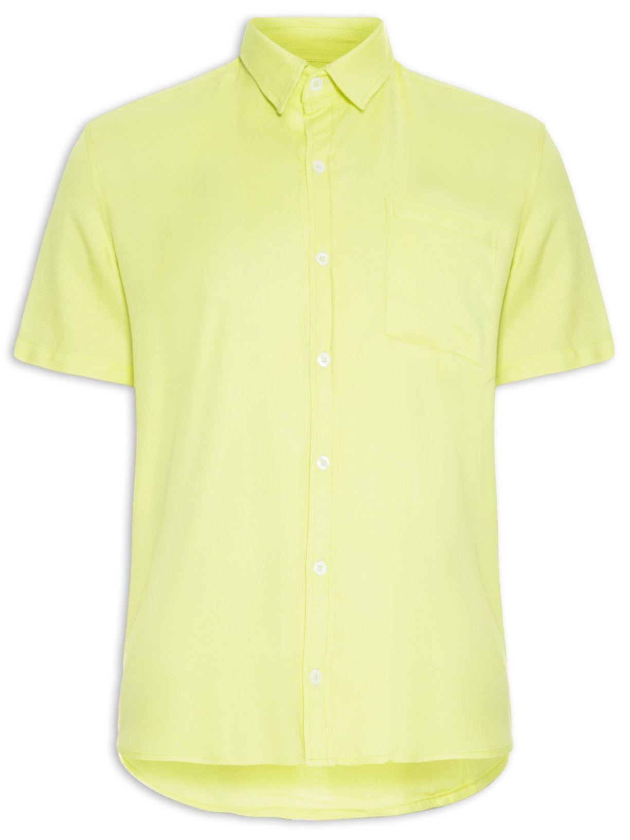 Camisa Masculina Viscose Lisa Manga Curta - Verde