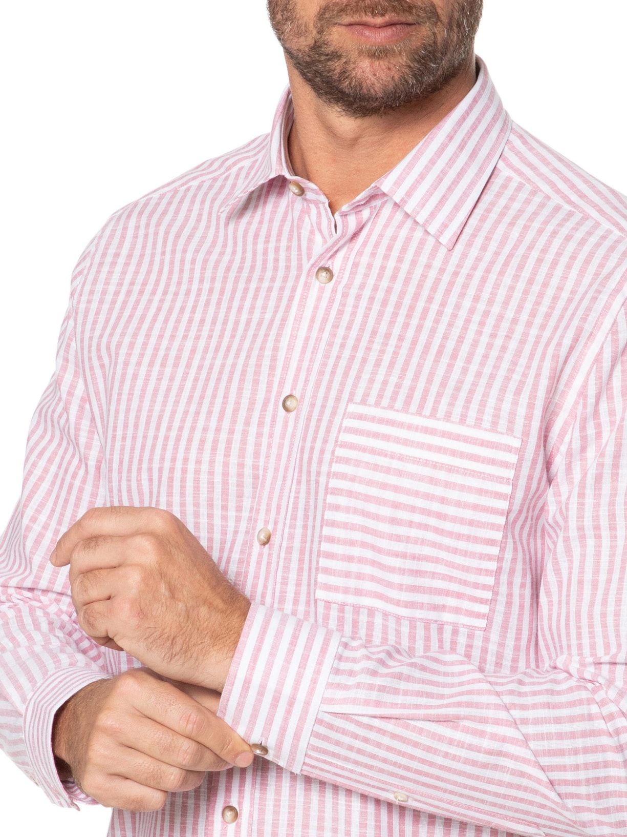 Camisa Masculina Voil Listras Vermelho Zapalla