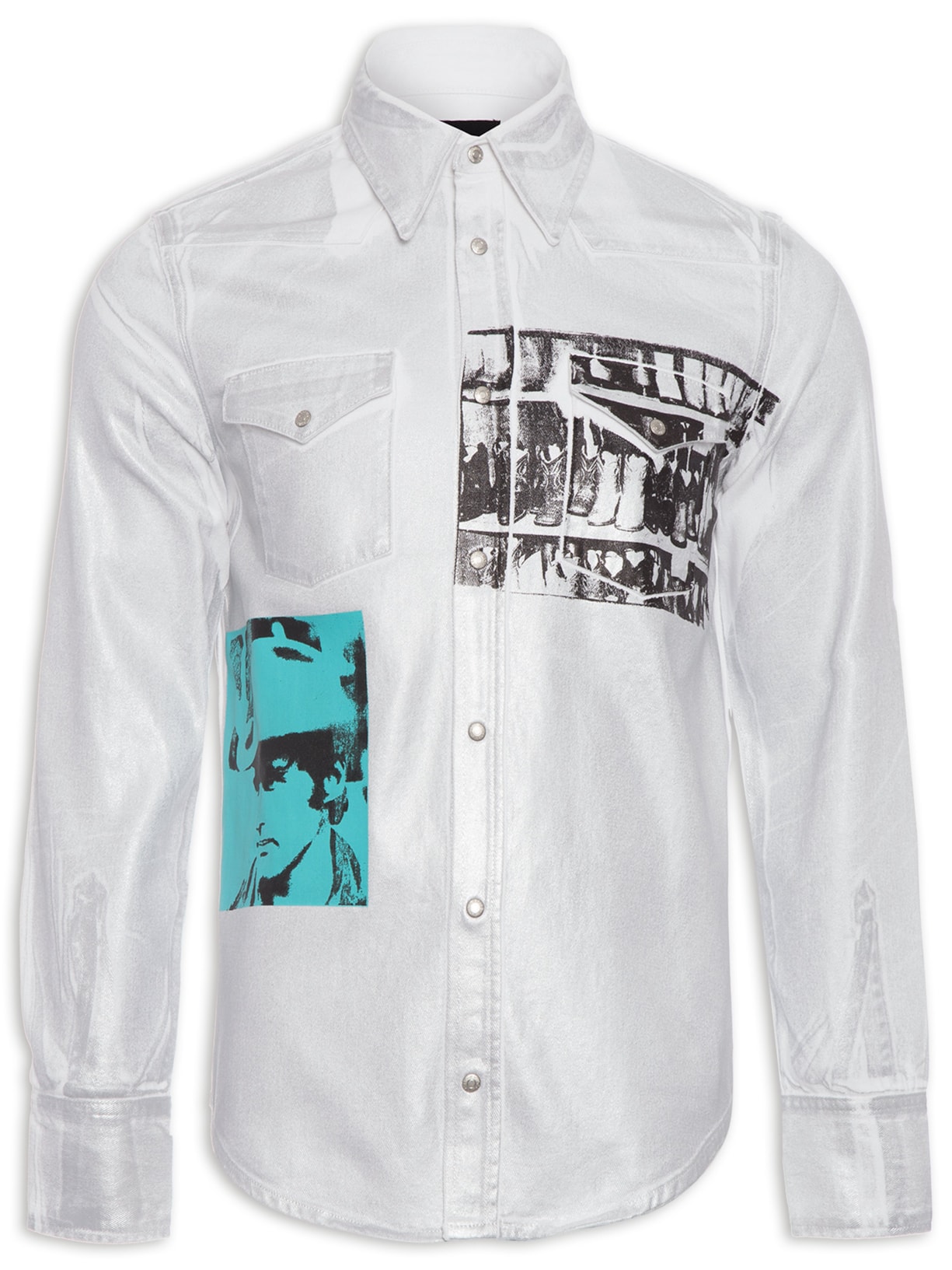 Camisa Masculina Warhol Rodeo Prata Calvin Klein Jeans