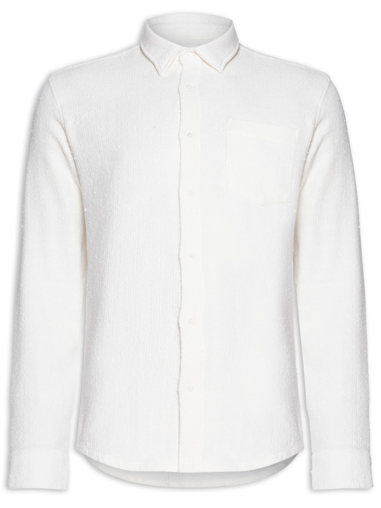 Camisa Masculina Warped Cotton Manga Longa - Off White