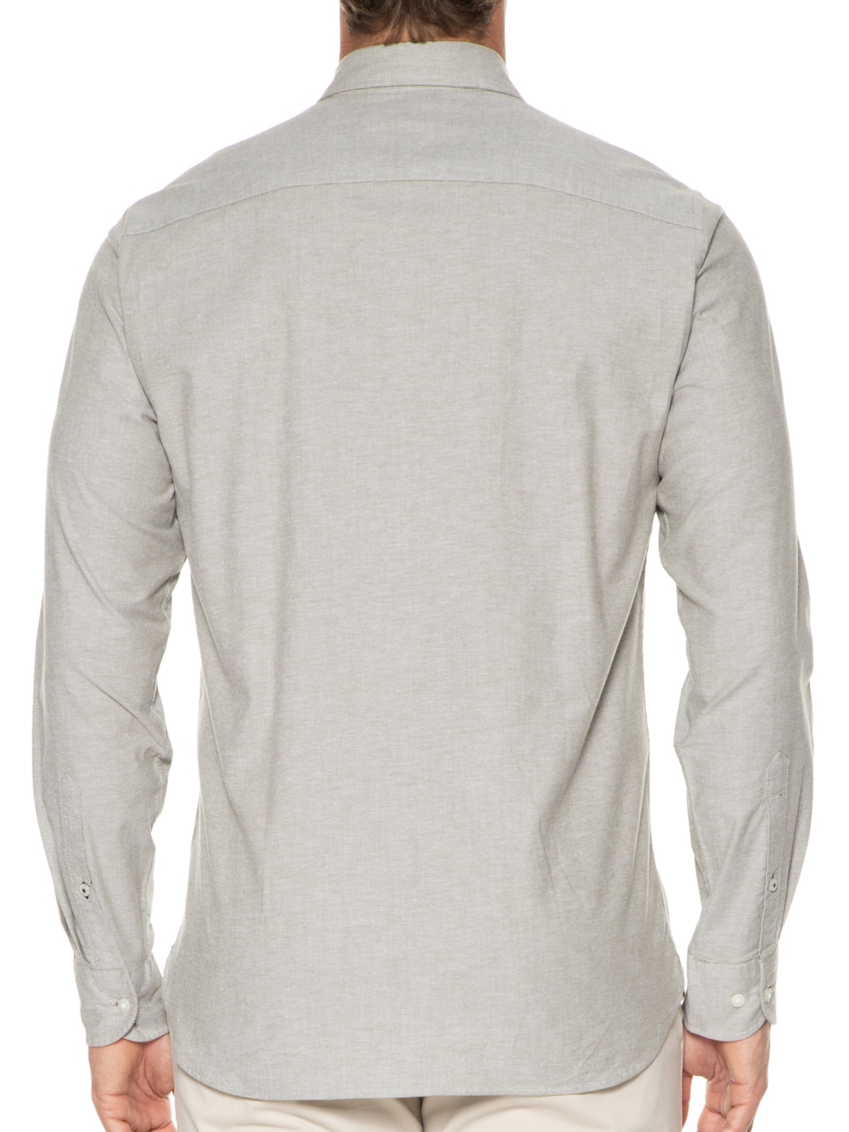 Camisa Masculina Wcc Flex Oxford Cinza Tommy Hilfiger