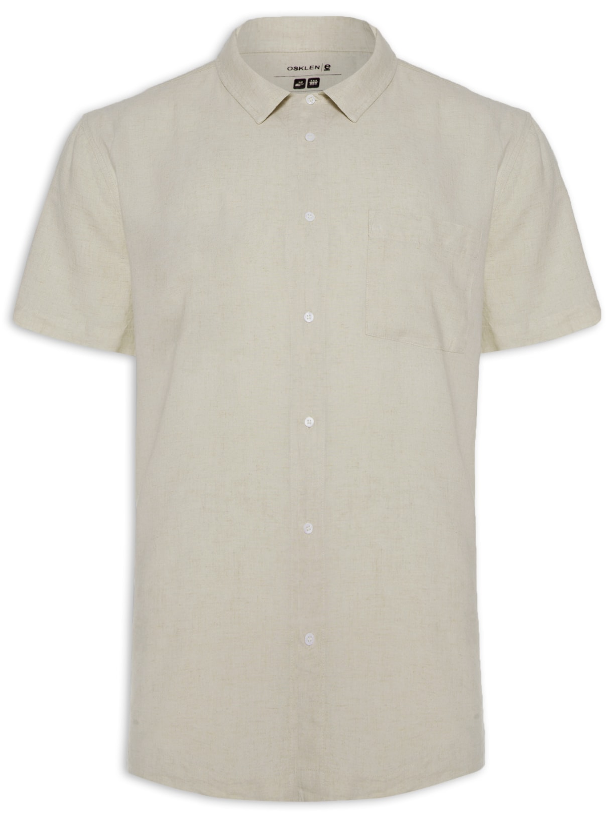 Camisa Masculina Woof Linen Mc - Bege