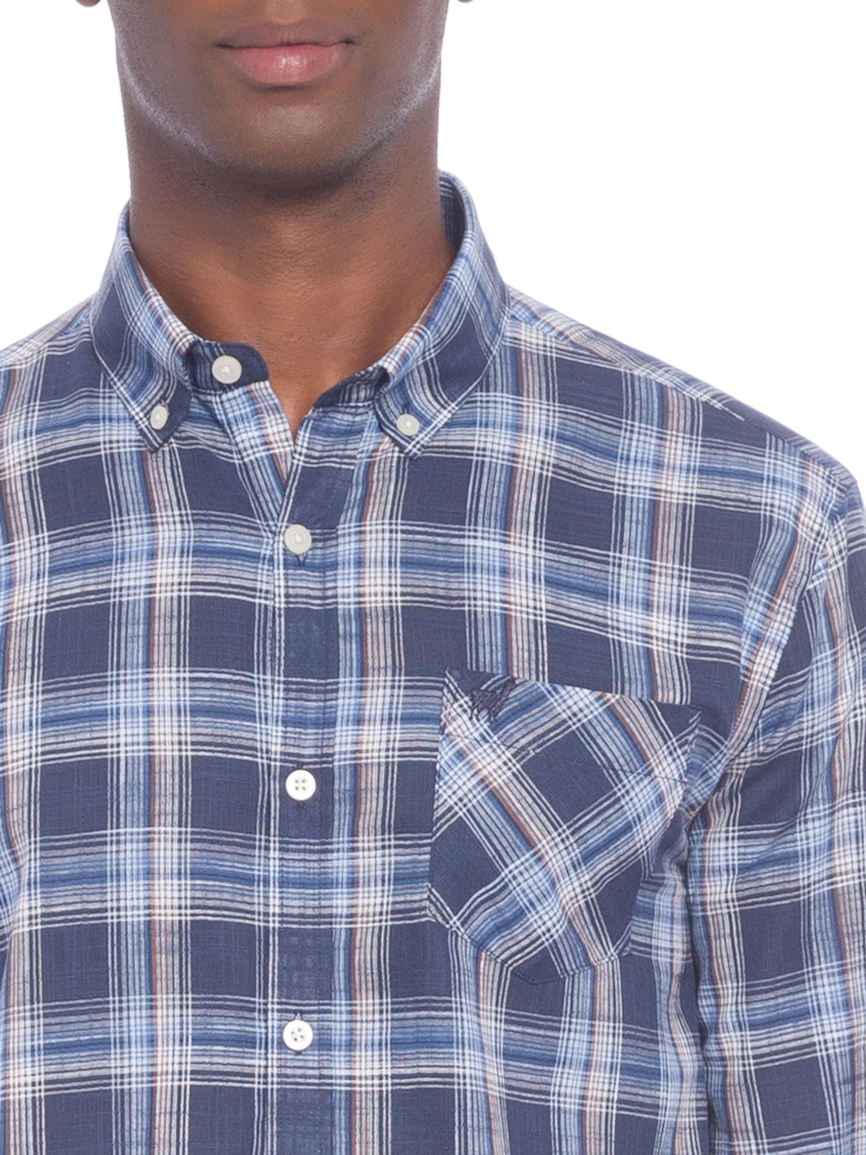 Camisa Masculina Xadrez Azul Zapalla