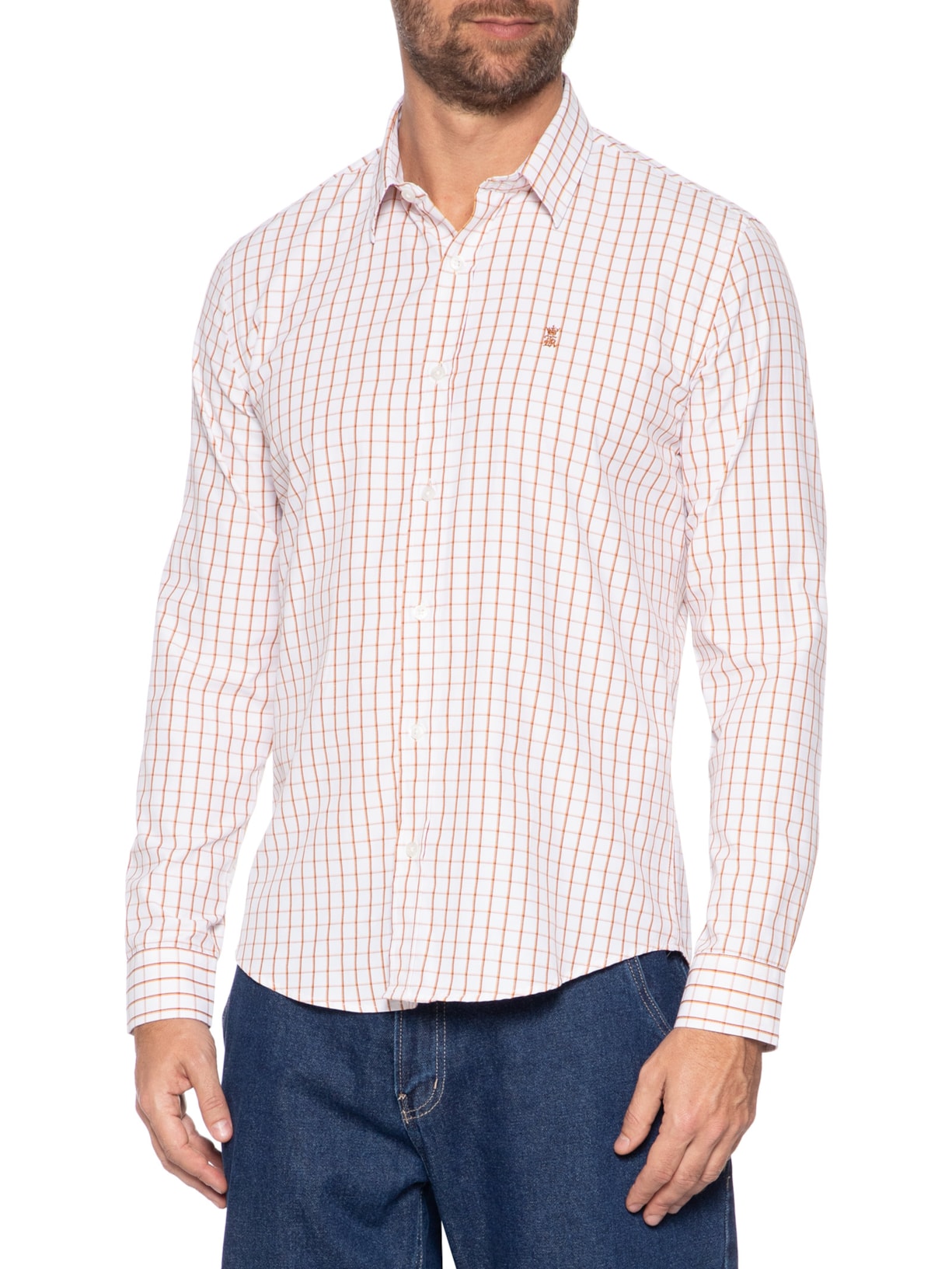 Camisa Masculina Xadrez Bicolor Regular Fit Vermelho Sergio K