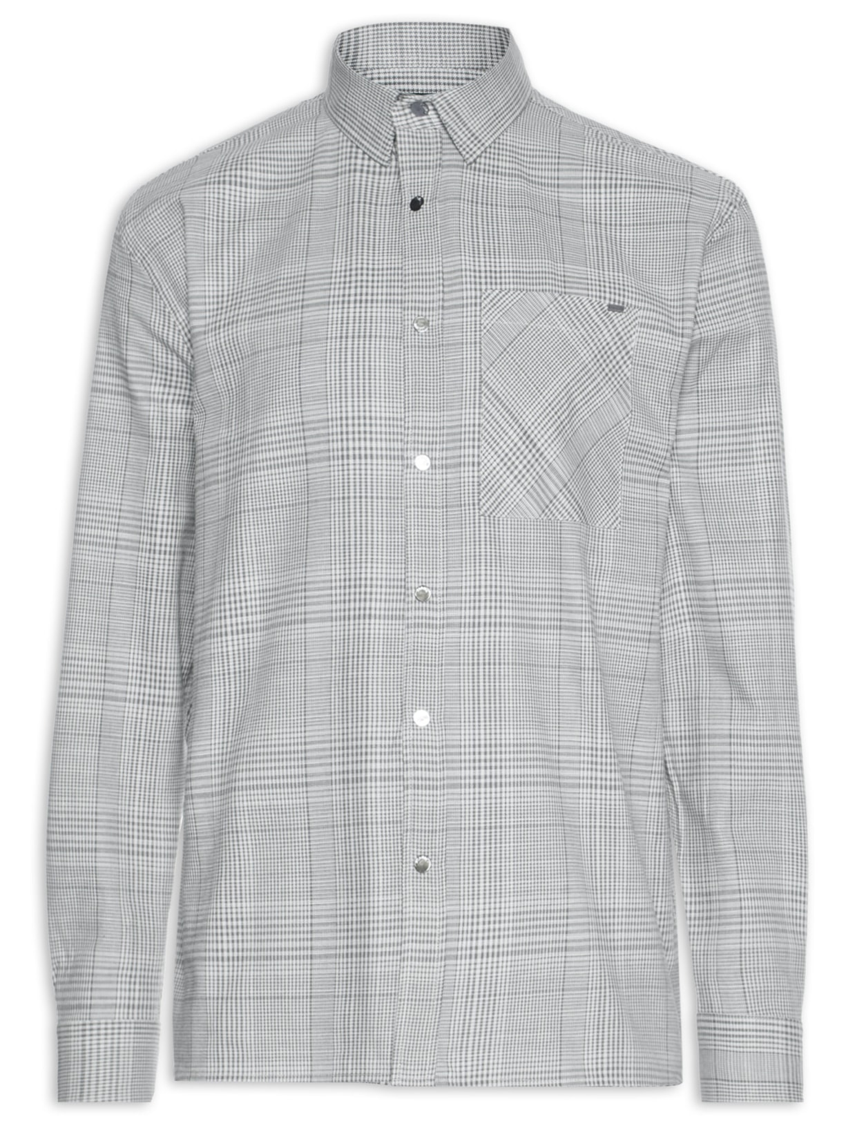 Camisa Masculina Xadrez Chelsea - Cinza