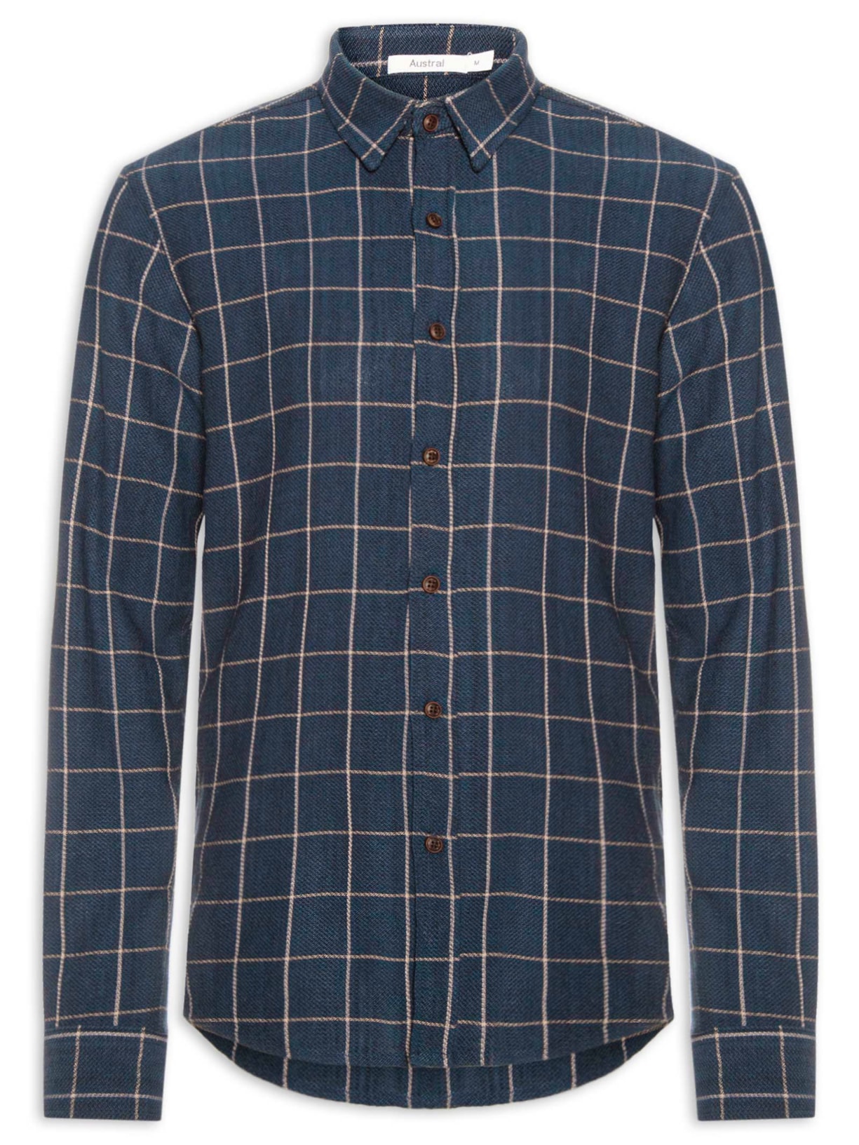 Camisa Masculina Xadrez Colorado Azul Austral