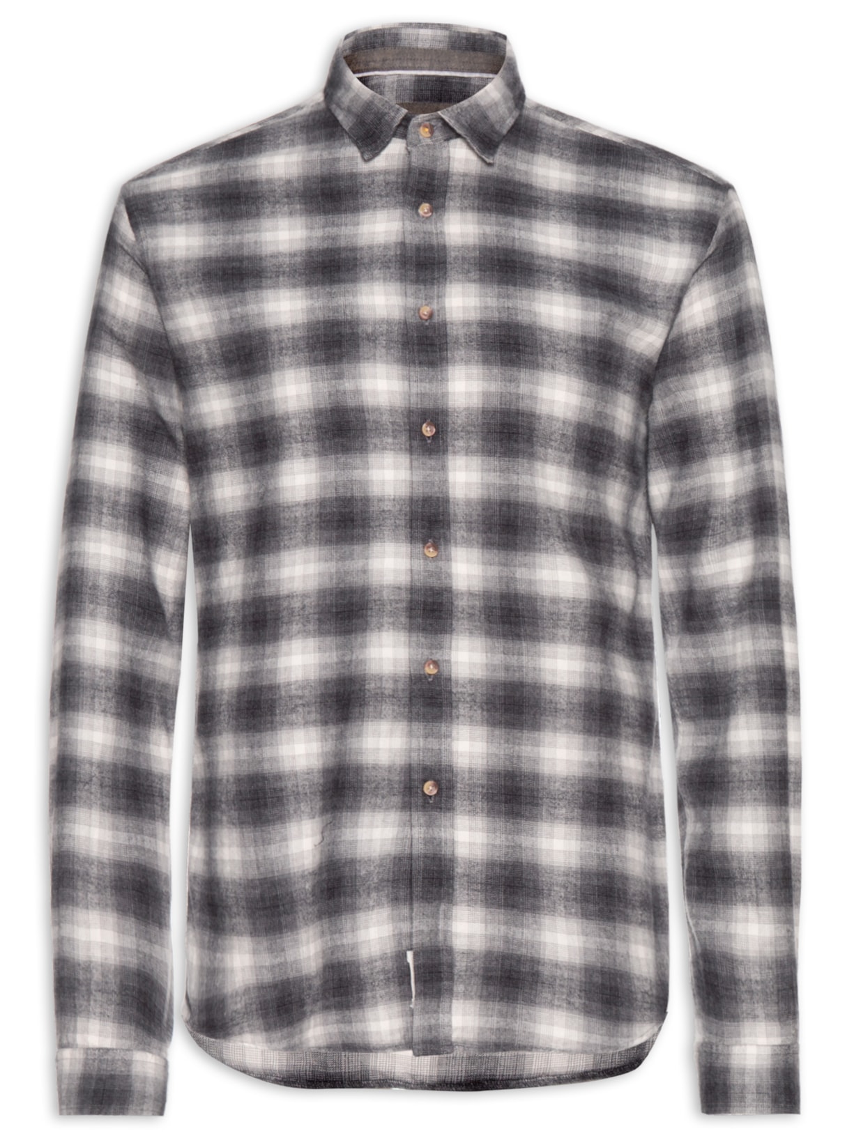 Camisa Masculina Xadrez Flanela - Preto