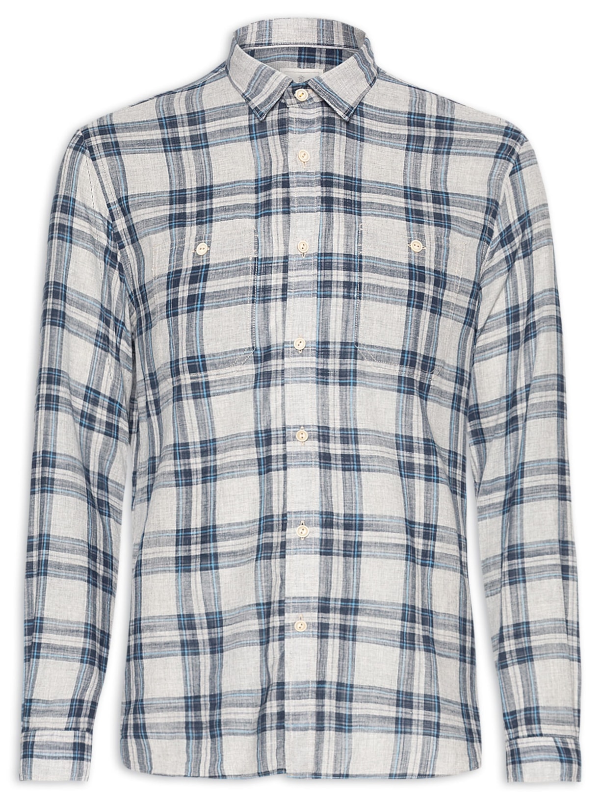 Camisa Masculina Xadrez Hamê Bretanha - Azul