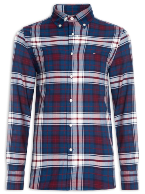 Camisa Masculina Xadrez Oxford Tartan Rf Shirt - Azul