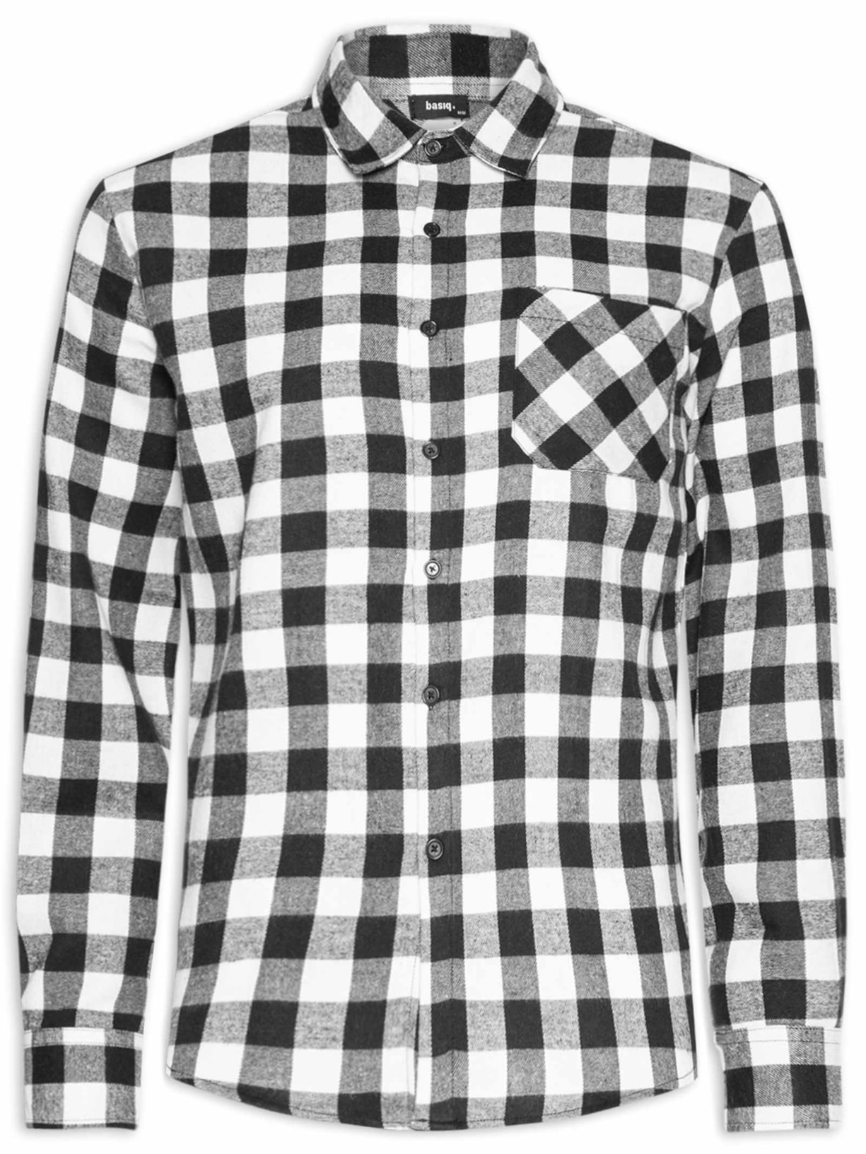 Camisa Masculina Xadrez - Preto