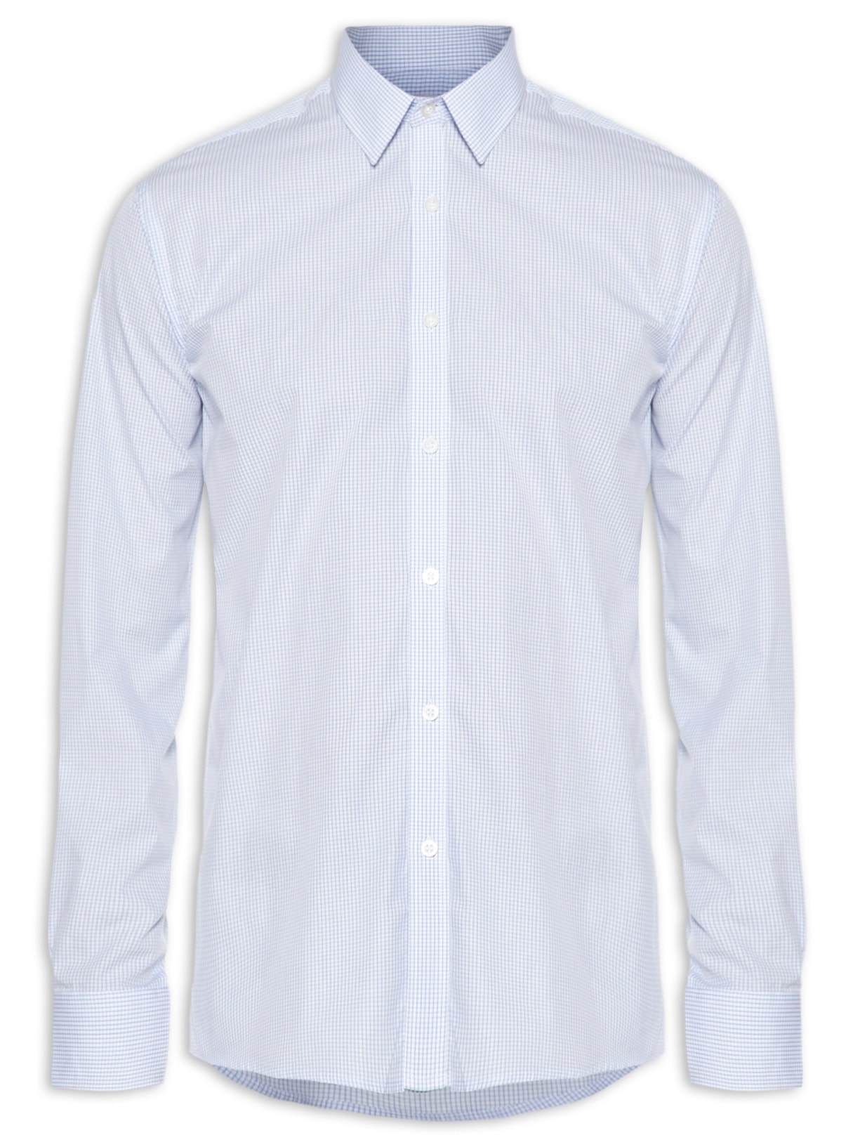 Camisa Masculina Xadrez Regular Fit Algodão Pima - Azul