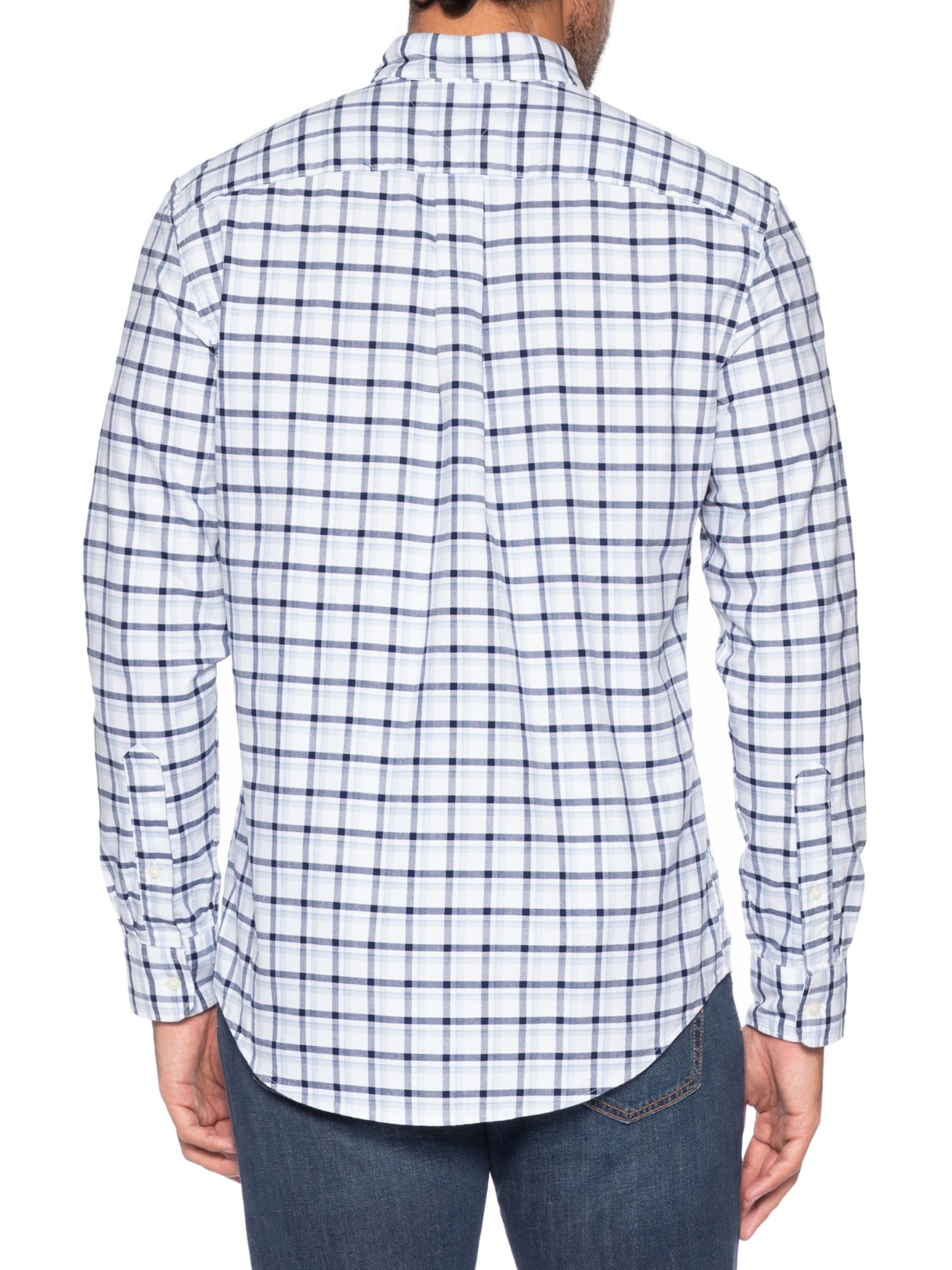 Camisa Masculina Xadrez Regular Fit Heritage Oxford Azul Tommy Hilfiger