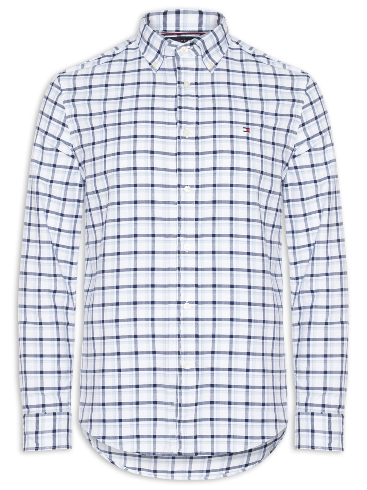 Camisa Masculina Xadrez Regular Fit Heritage Oxford Azul Tommy Hilfiger