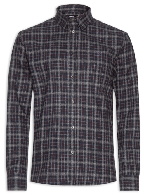 Camisa Masculina Xadrez Relax - Azul
