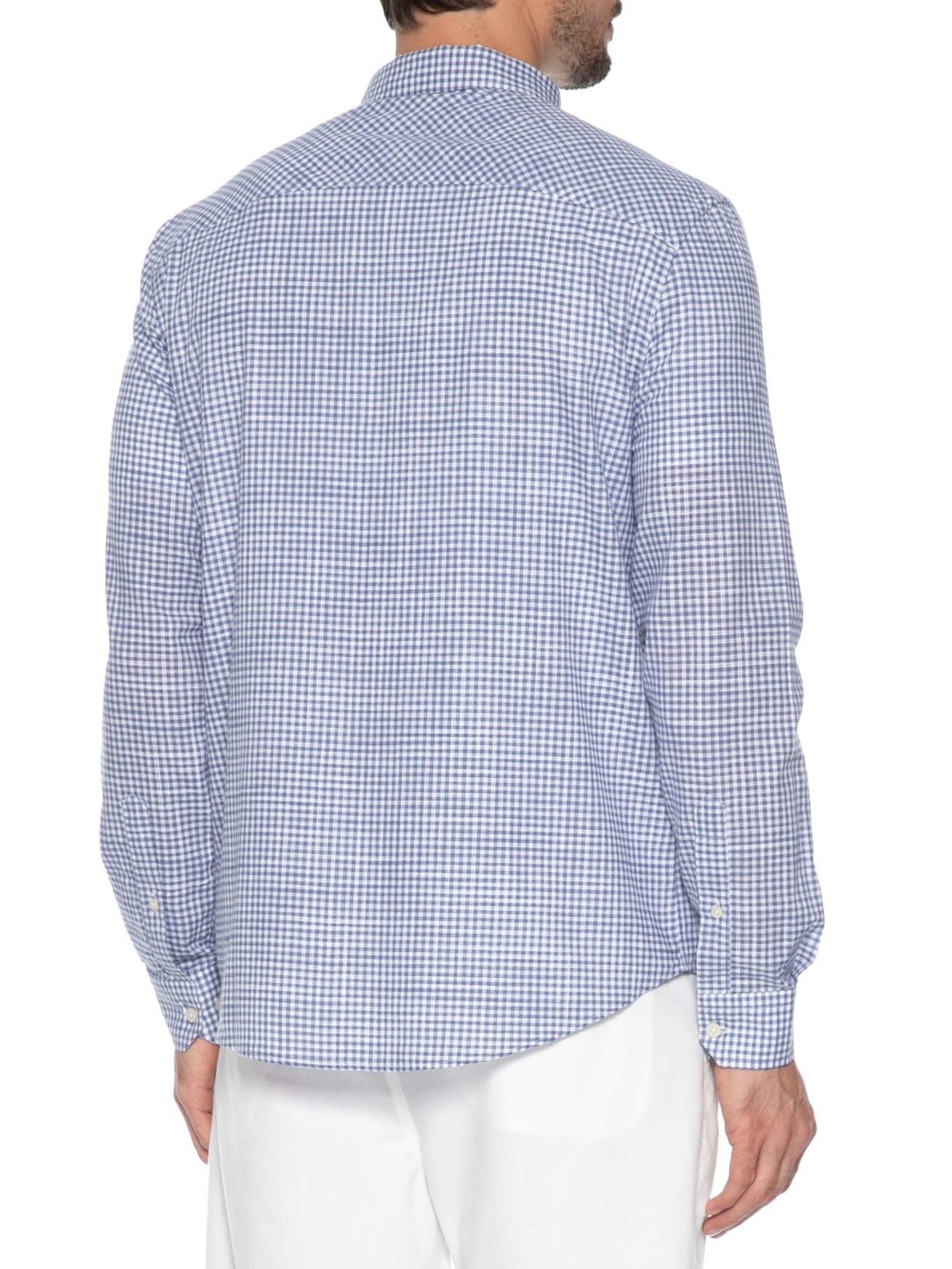 Camisa Masculina Xadrez Voil Vichy Button Down – Azul Zapalla