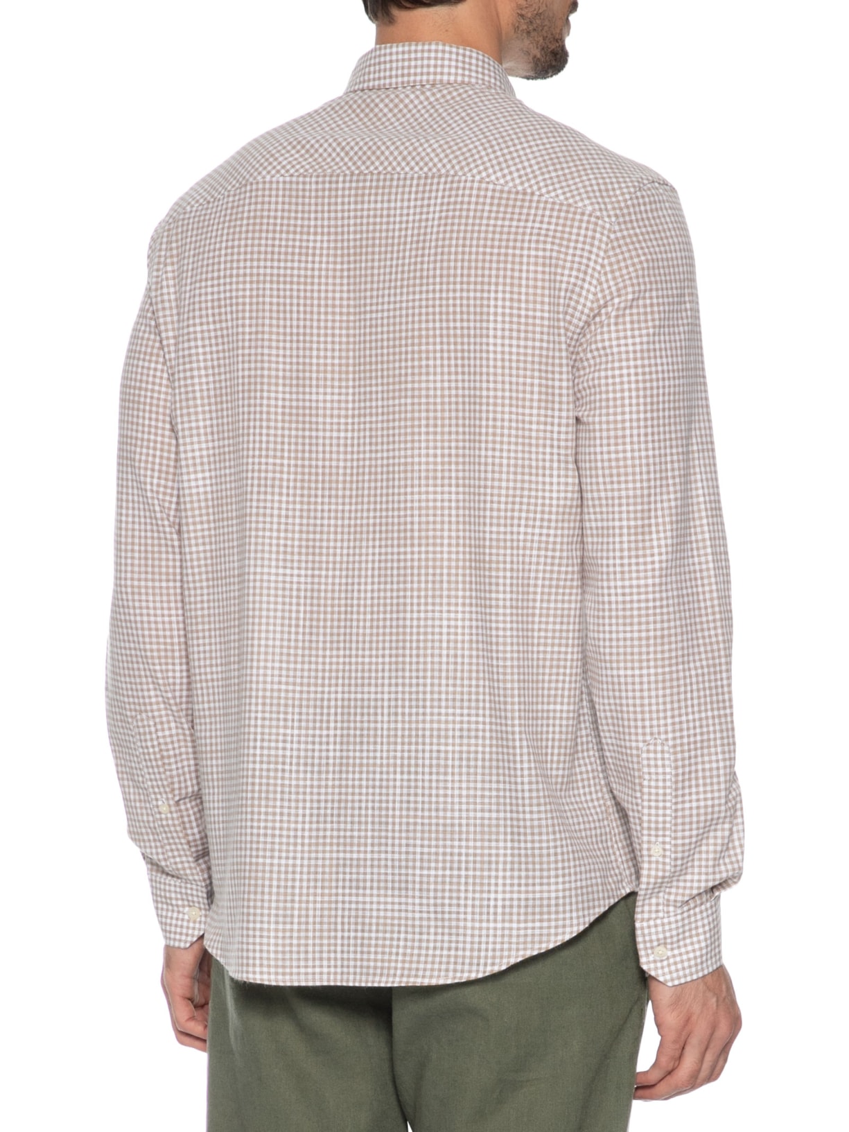 Camisa Masculina Xadrez Voil Vichy Button Down – Bege Zapalla