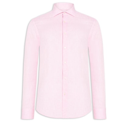 Camisa MasculinaSocial  Blend Linho - Rosa