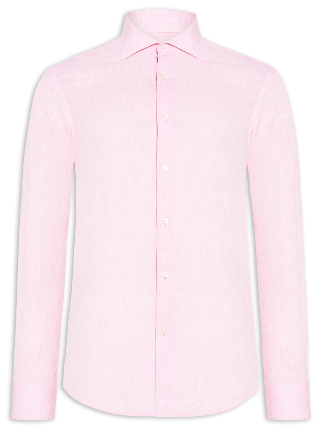 Camisa MasculinaSocial Blend Linho - Rosa