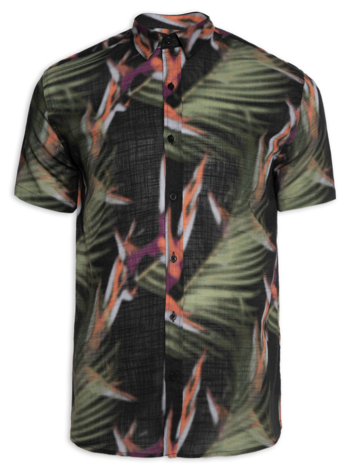 Camisa Mc Floral Blur Preto Foxton