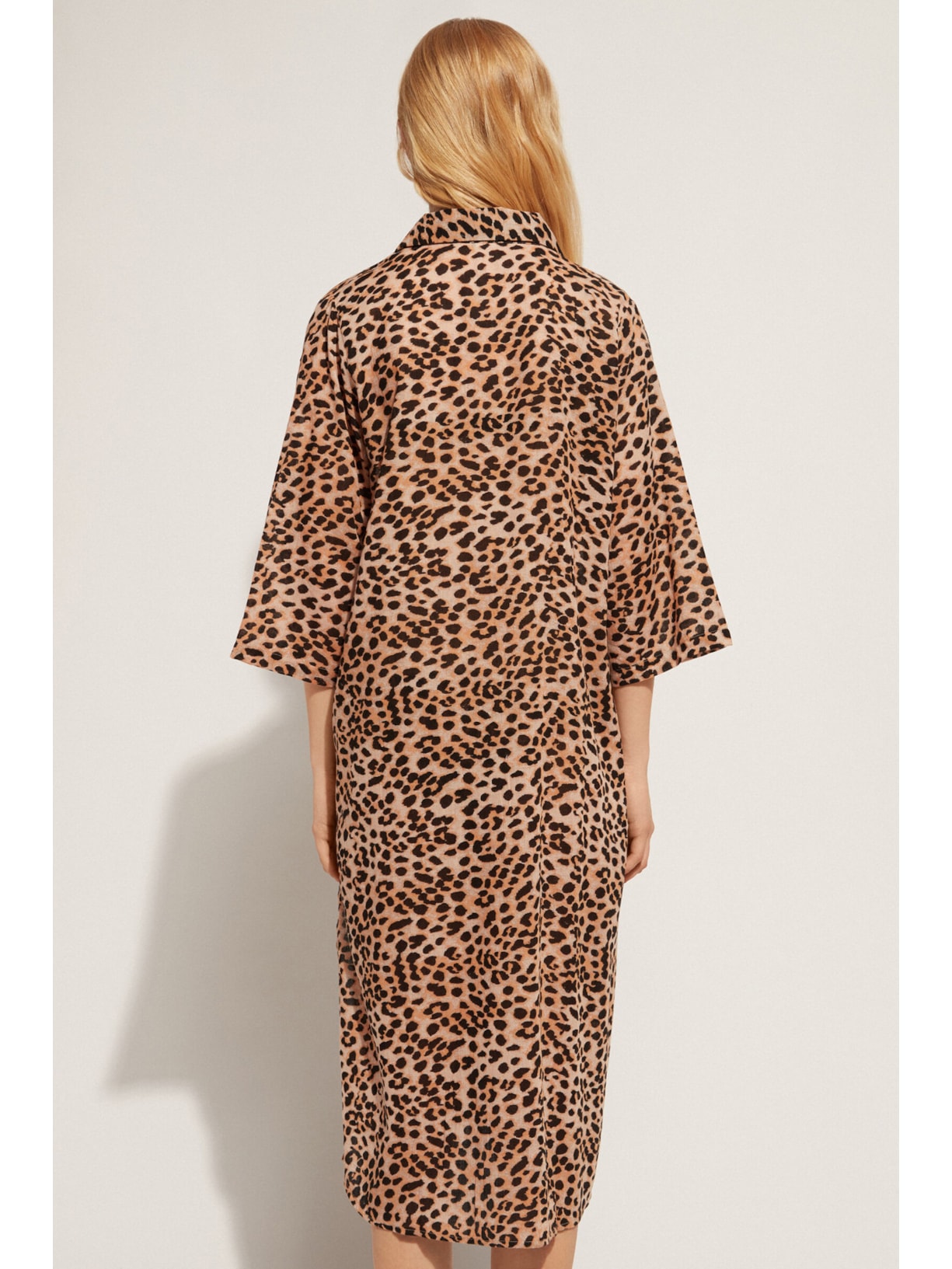 Camisa Midi Com Estampa Animal Marrom Calzedonia