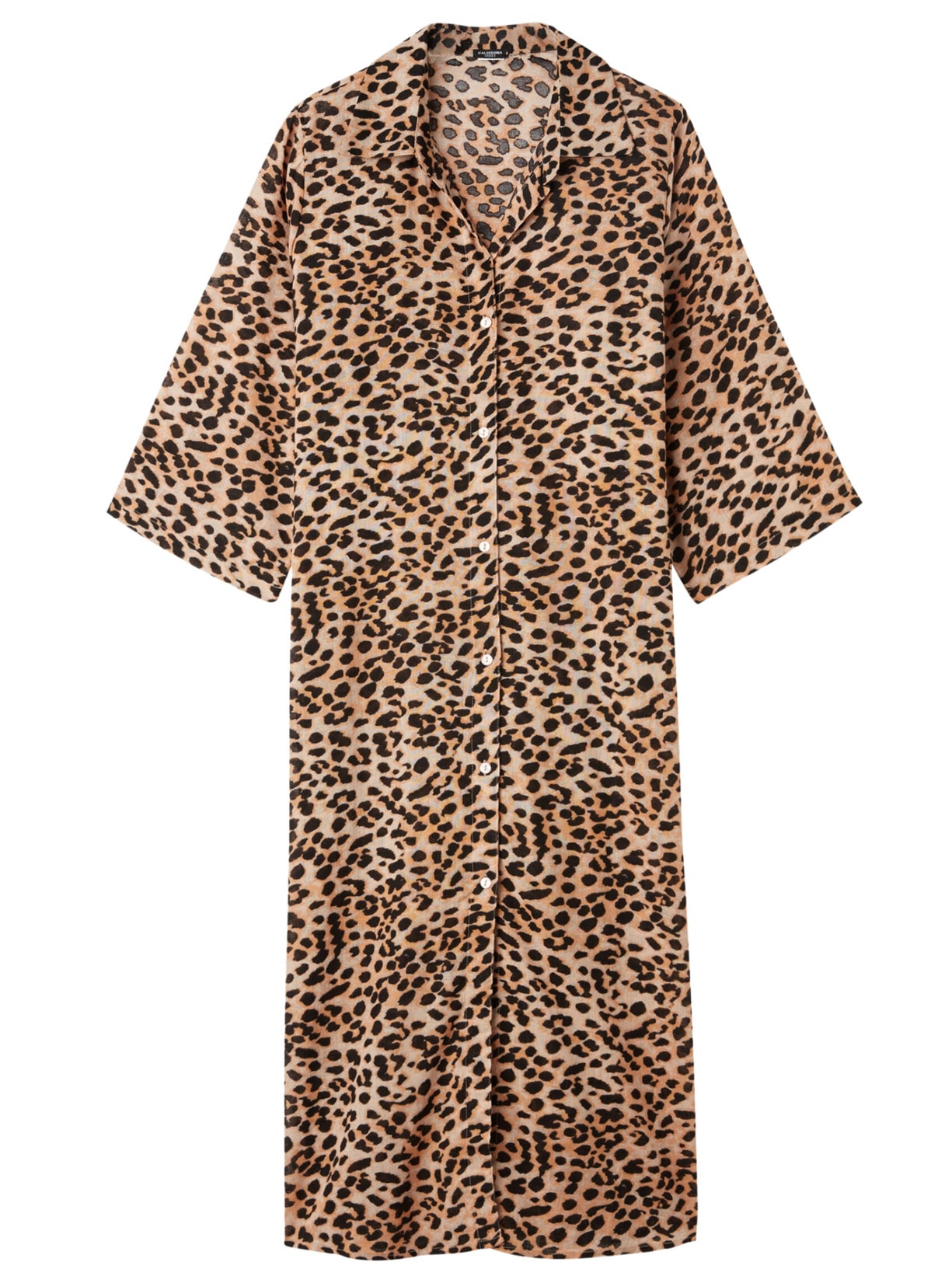 Camisa Midi Com Estampa Animal Marrom Calzedonia