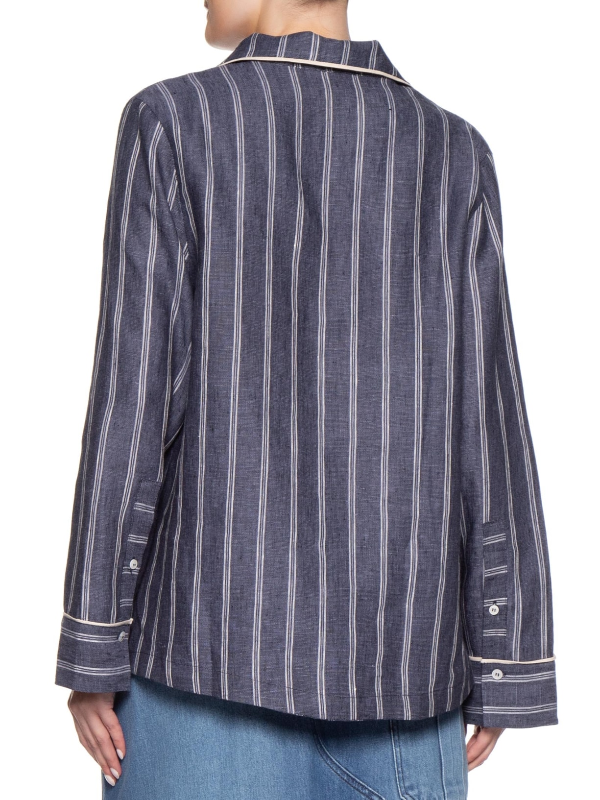 Camisa Polo Feminina Listras Azul Animale
