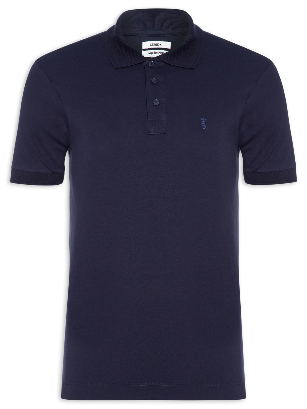 Camisa Polo Masculina Algodão Pima - Azul