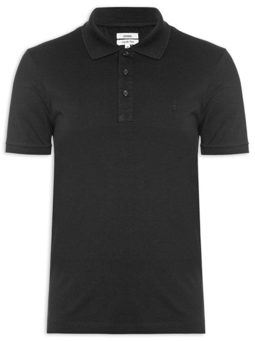 Camisa Polo Masculina Algodão Pima - Preto